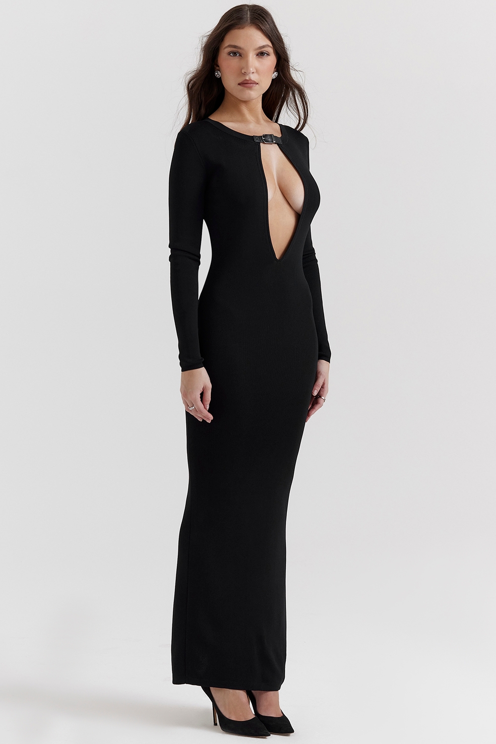 Black Knit Maxi Dress