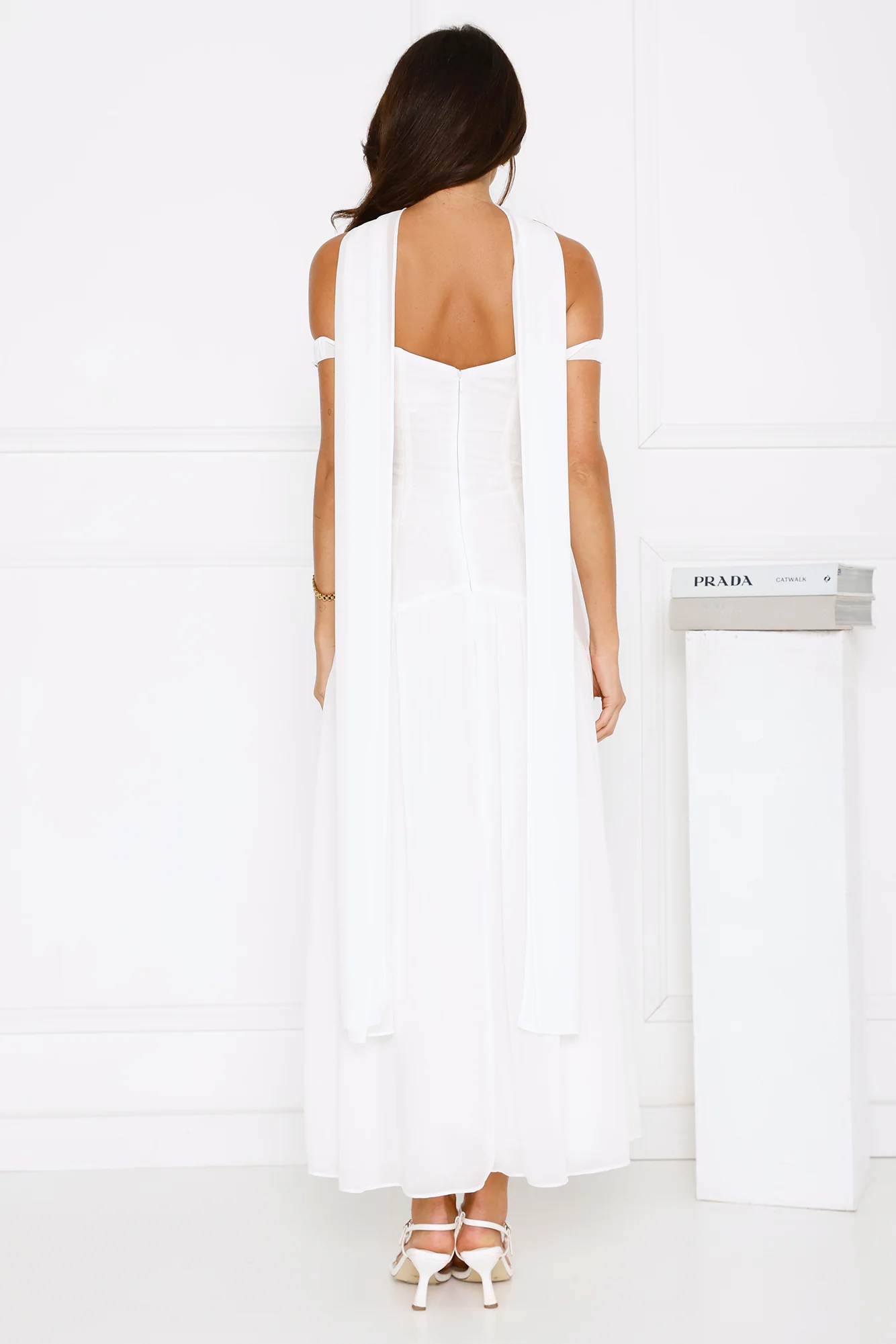 The Style Spotlight Off Shoulder Maxi Dress White - luluinthesky