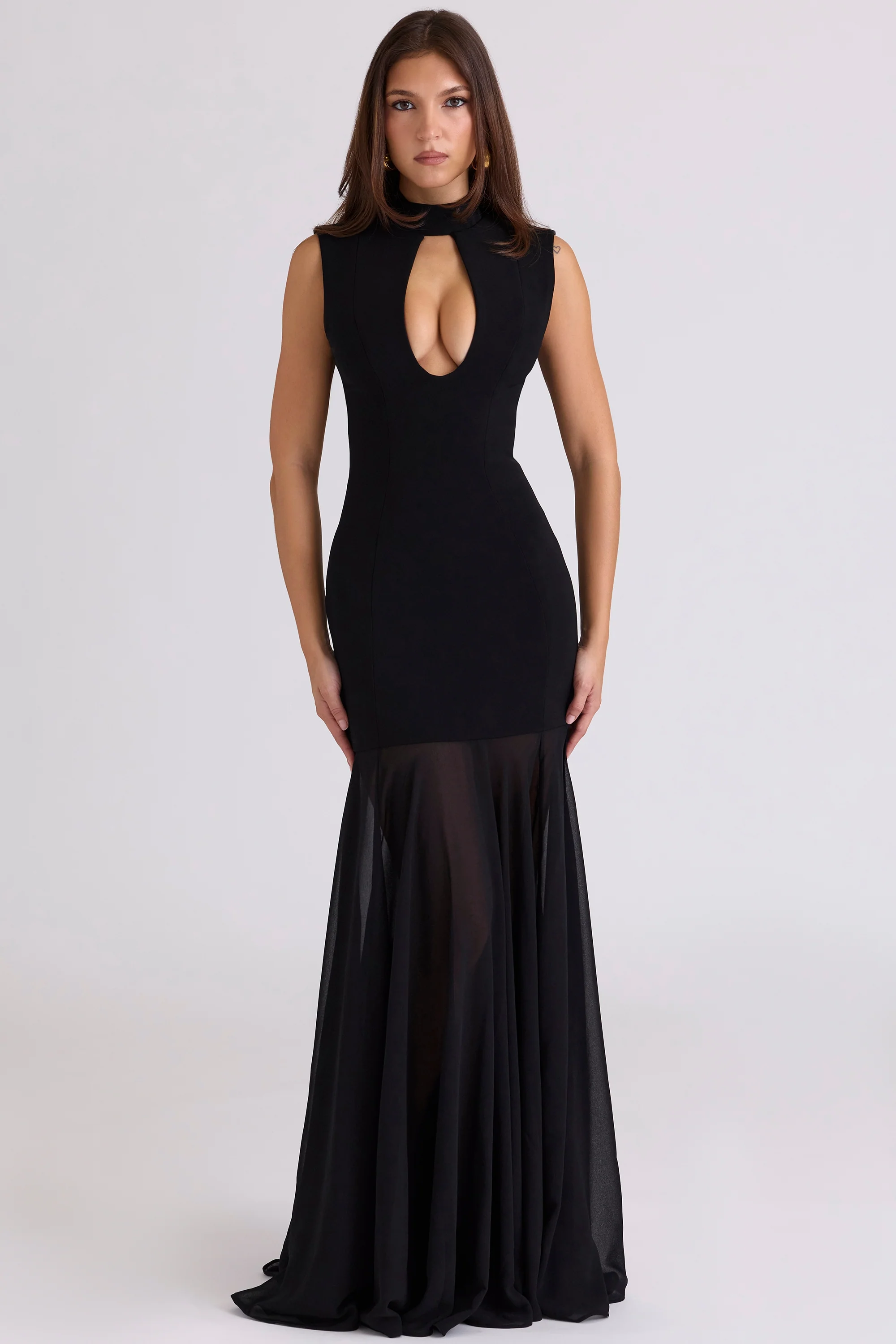 Black Keyhole Maxi Dress