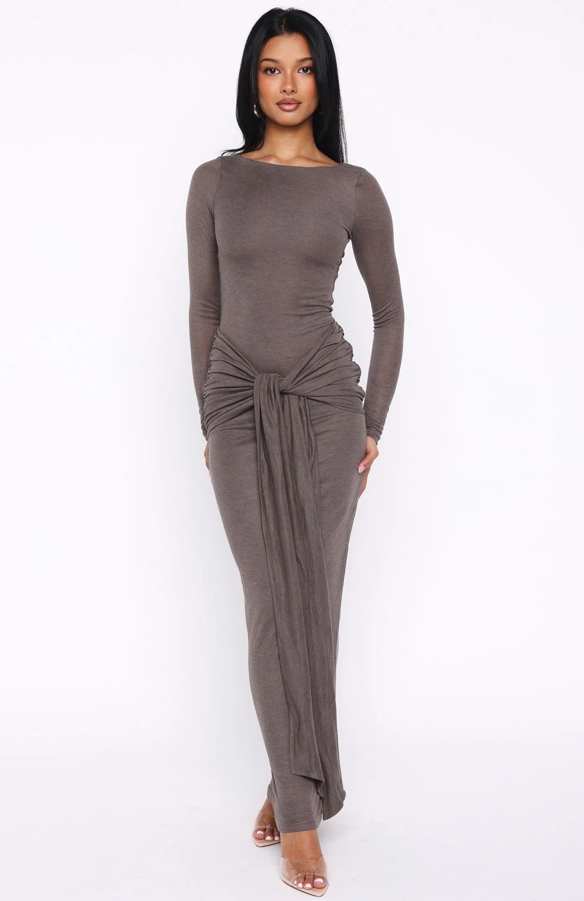 Let Go Of Your Heart Maxi Dress Smokey Chocolate