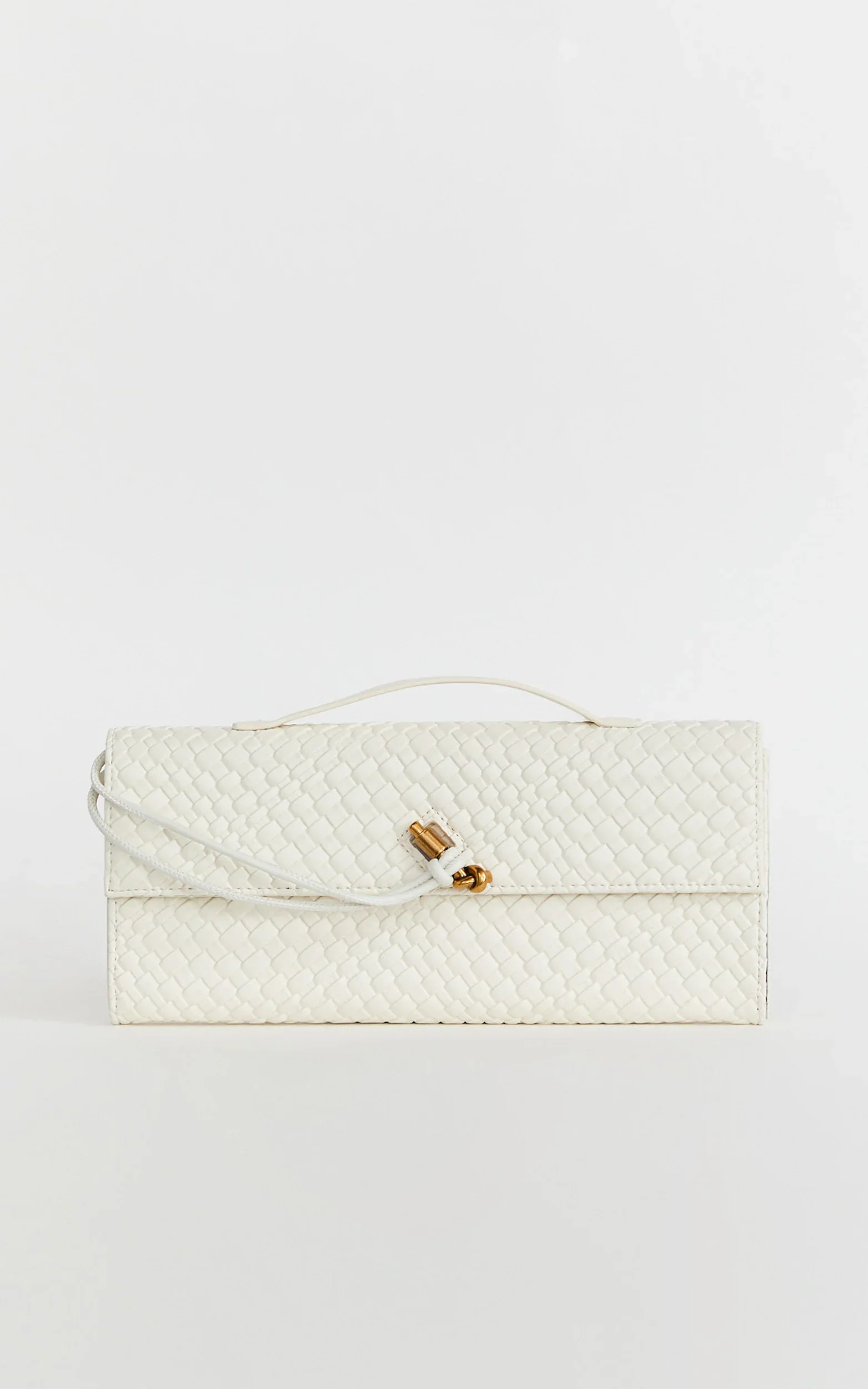 Krizza Bag - Woven Clutch Bag in White
