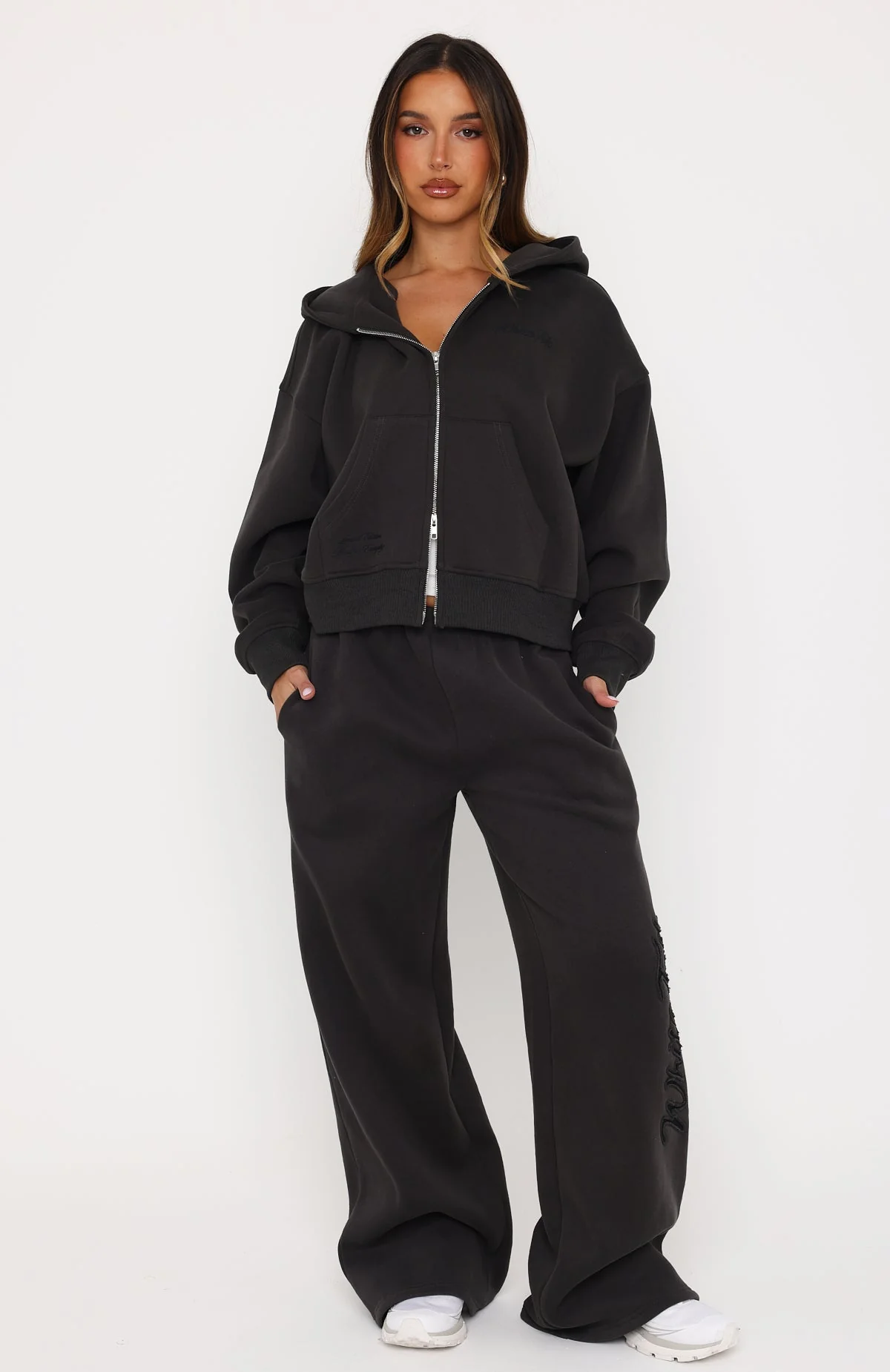 Studio 17 Willa Wide Leg Sweatpants Charcoal