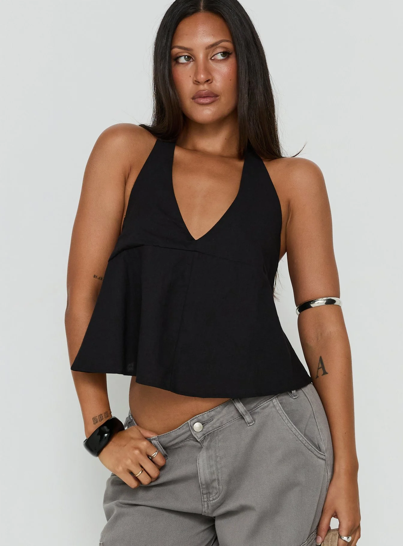 Faira Halter Top Black