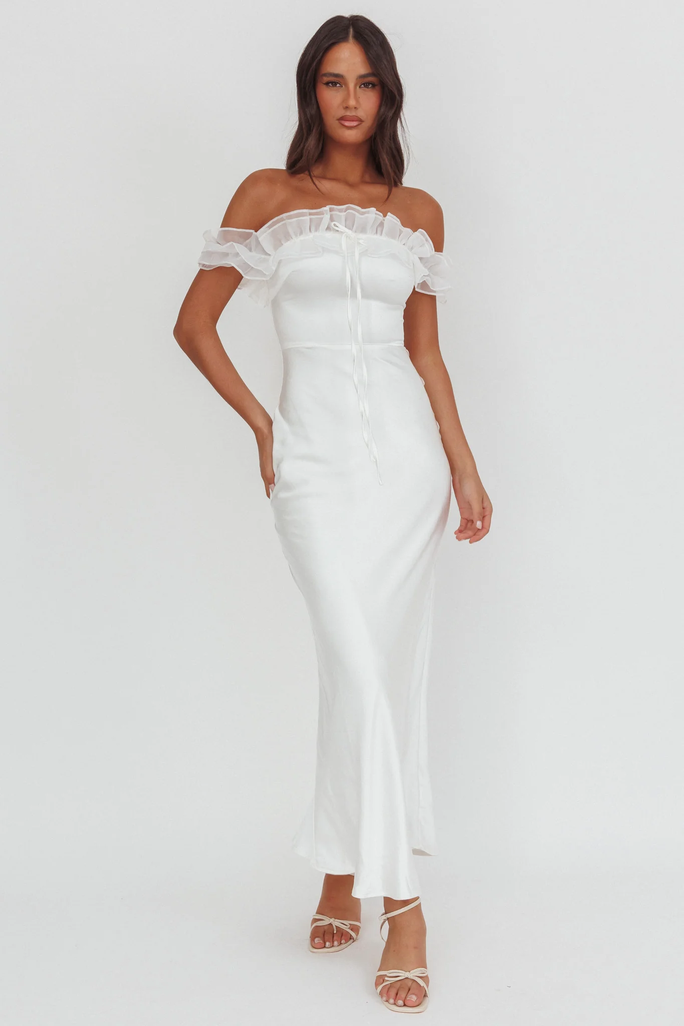 Summerfield Off-Shoulder Maxi Dress White
