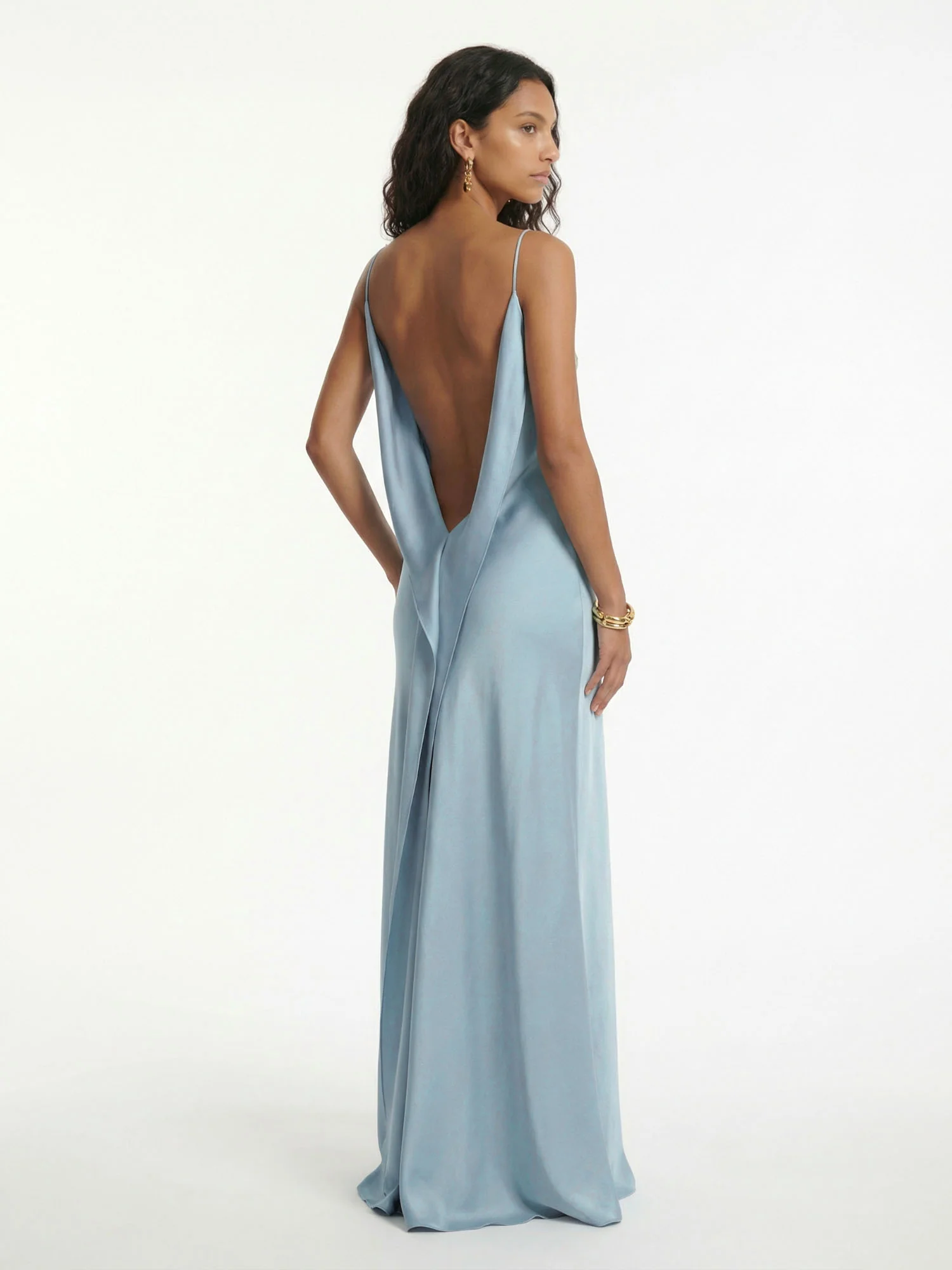 Blue Elegant Bordeaux Maxi Dress