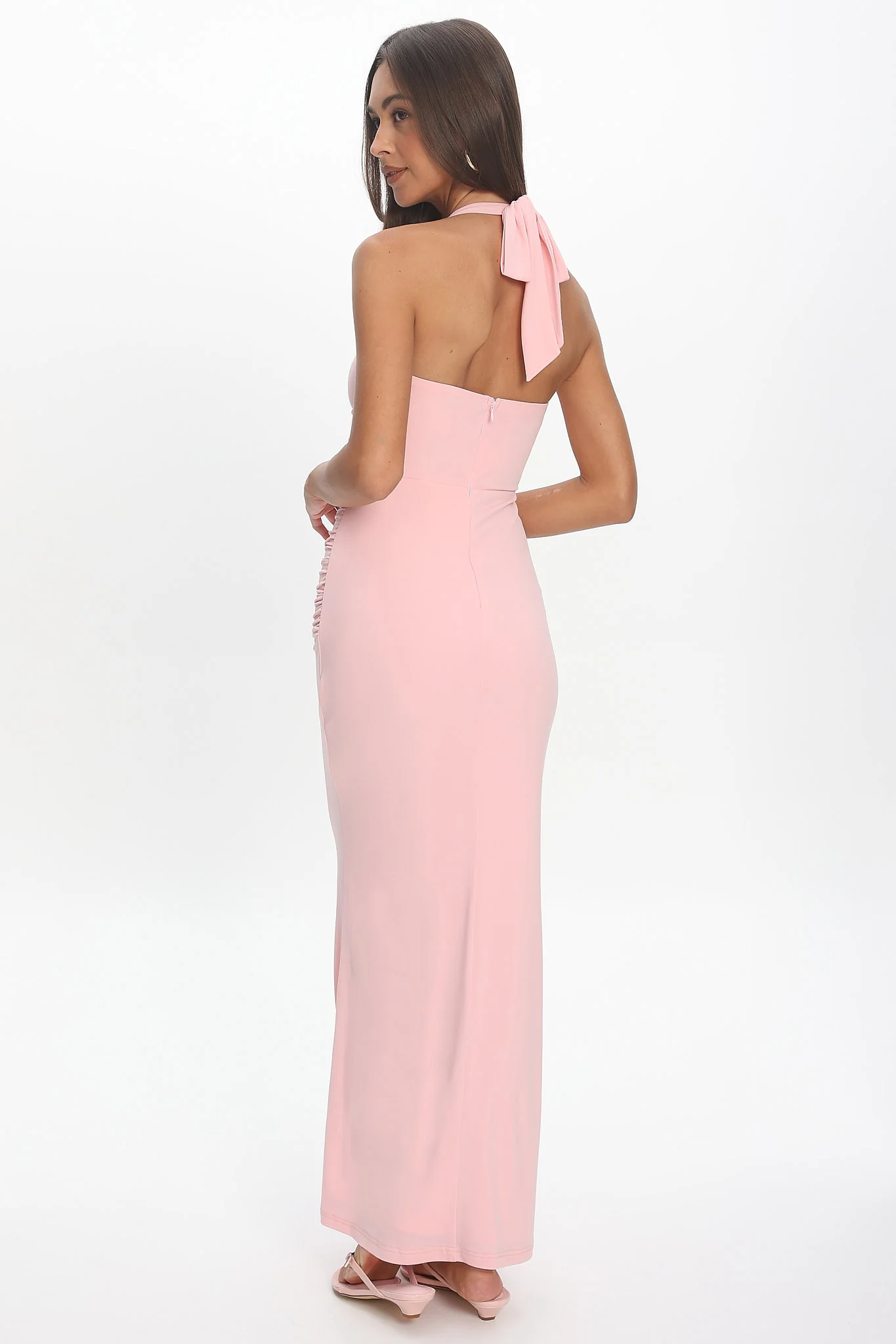 Opera Drape Bust Maxi Dress Pink - luluinthesky