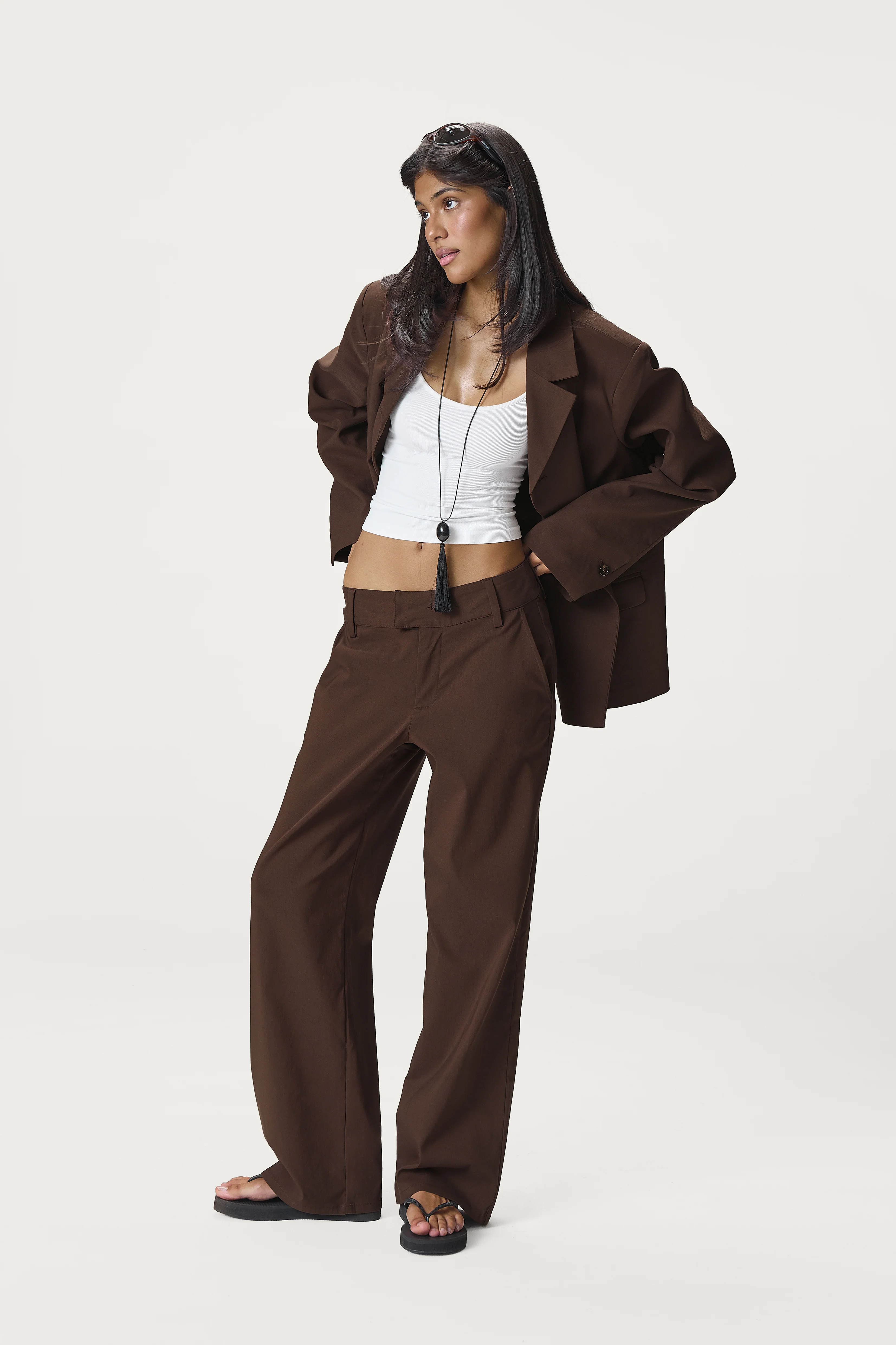 Fargo Straight Leg Trousers in Brown