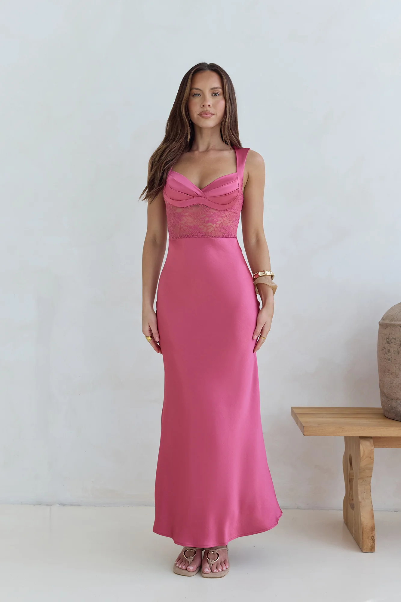 Milos Nights Midi Dress Rose - luluinthesky