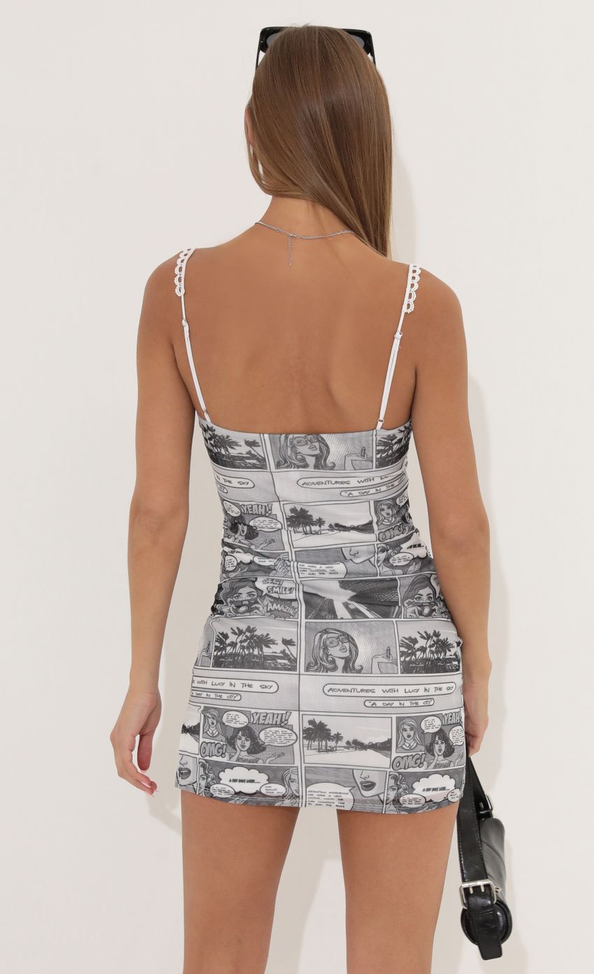 Bodycon Dress in Lucy Newsprint