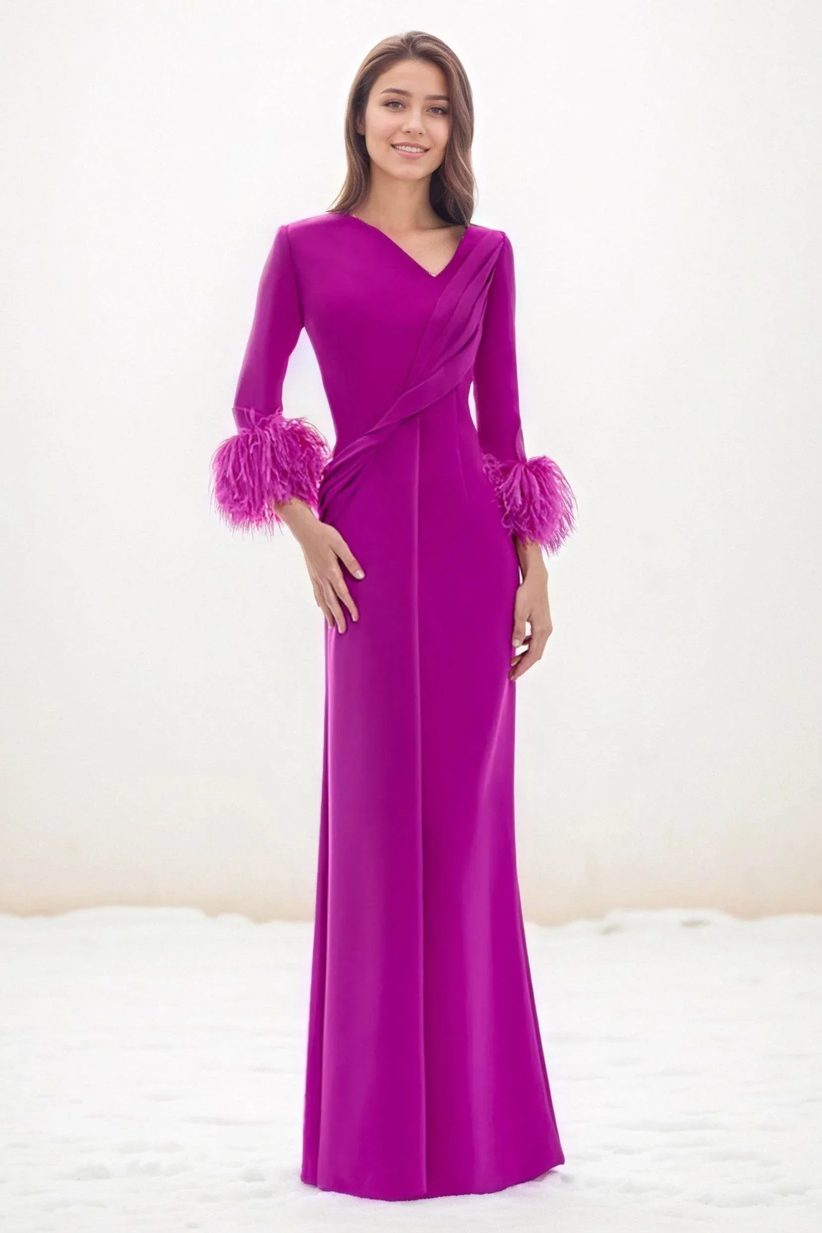 Trumpet-Mermaid Maxi Elastic Cloth Wedding Guest Dress CG0291