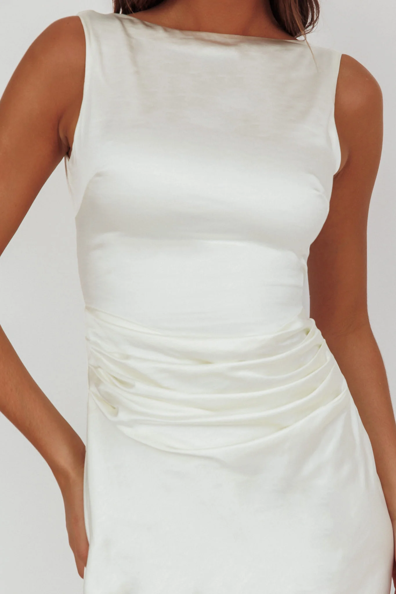Helsi Pearl Back Midi Dress White