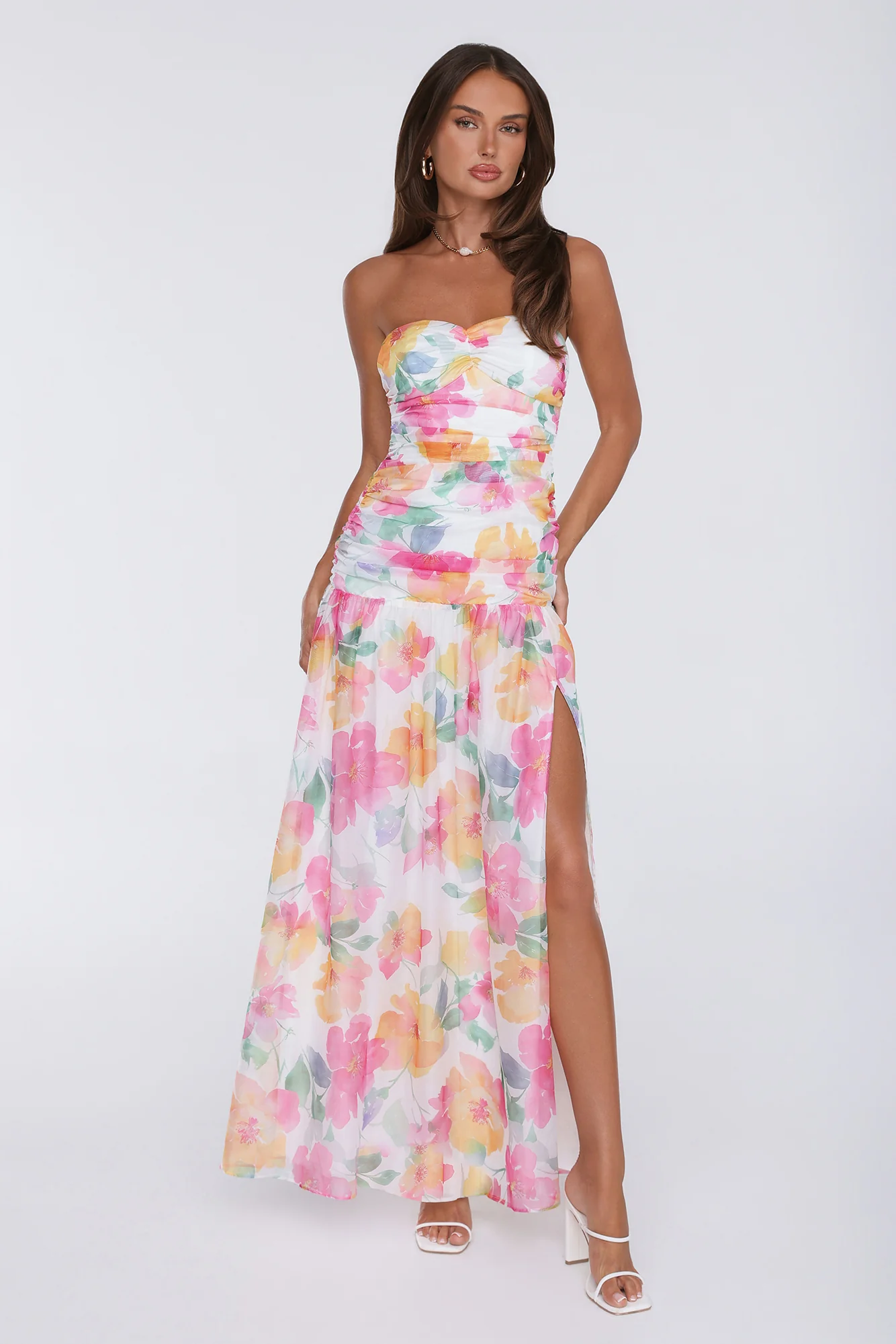 Pretty Much Perfect Strapless Maxi Dress Pink