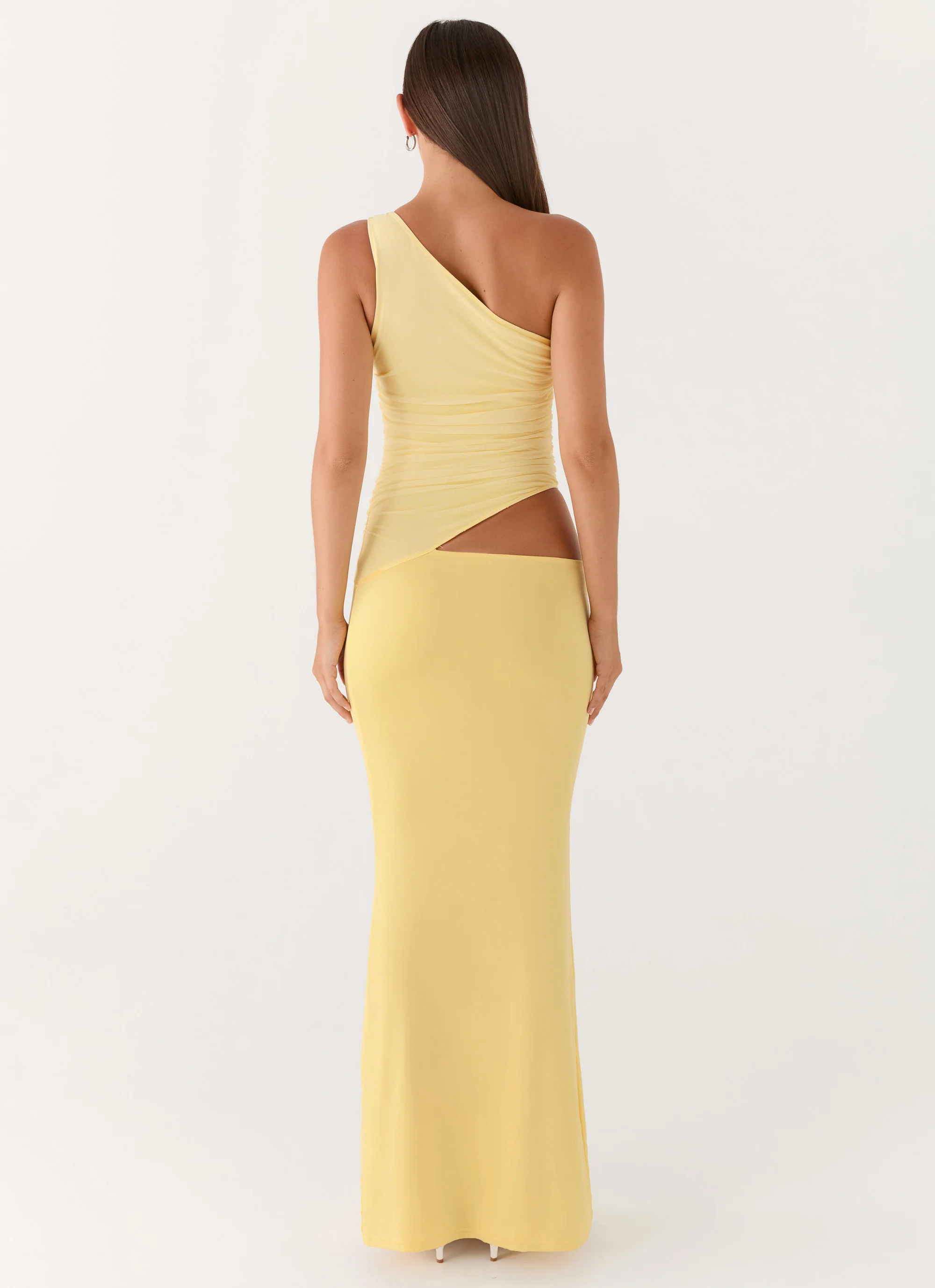 Seranella One Shoulder Maxi Dress - Lemon