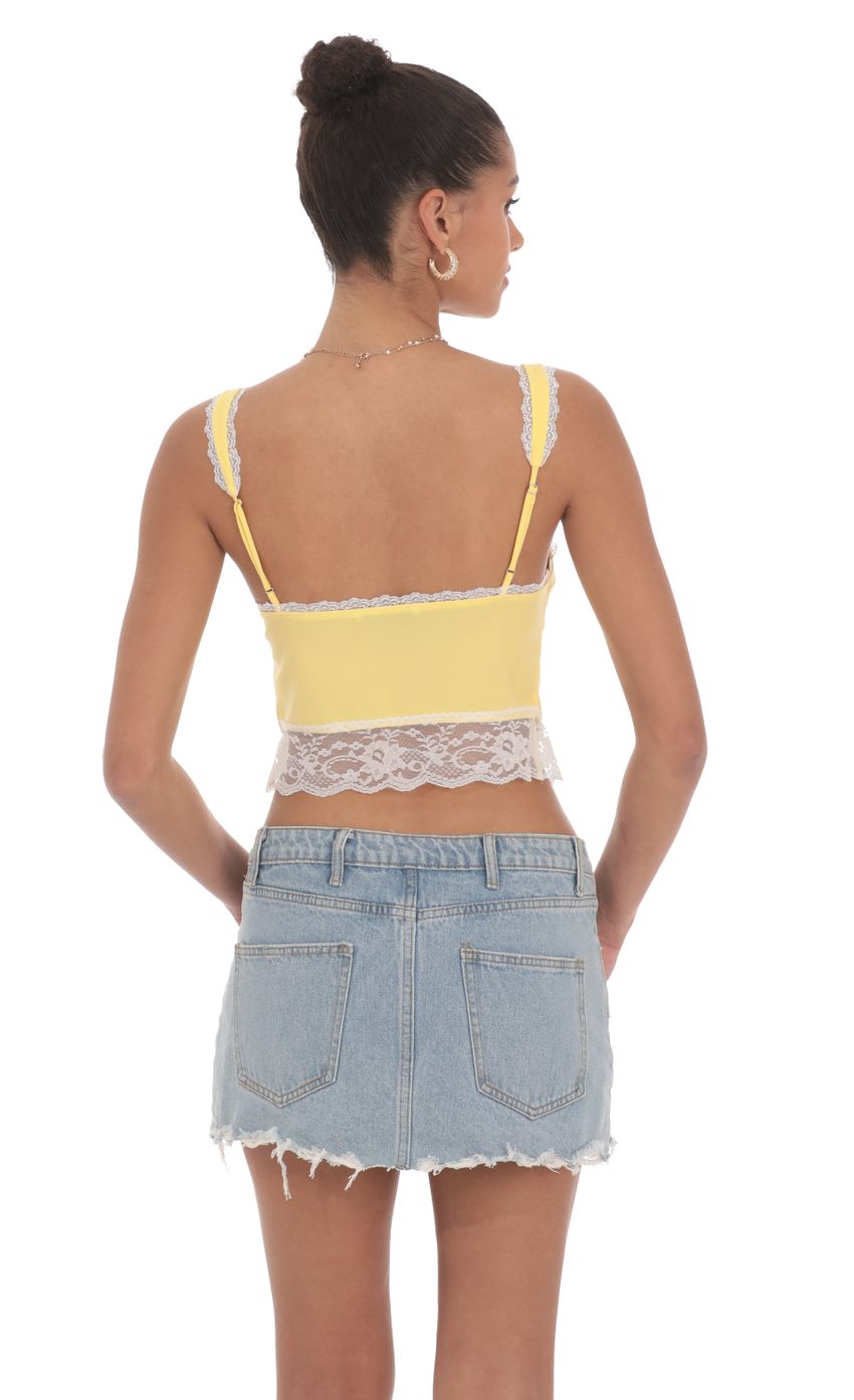 Lace Vest Top in Yellow