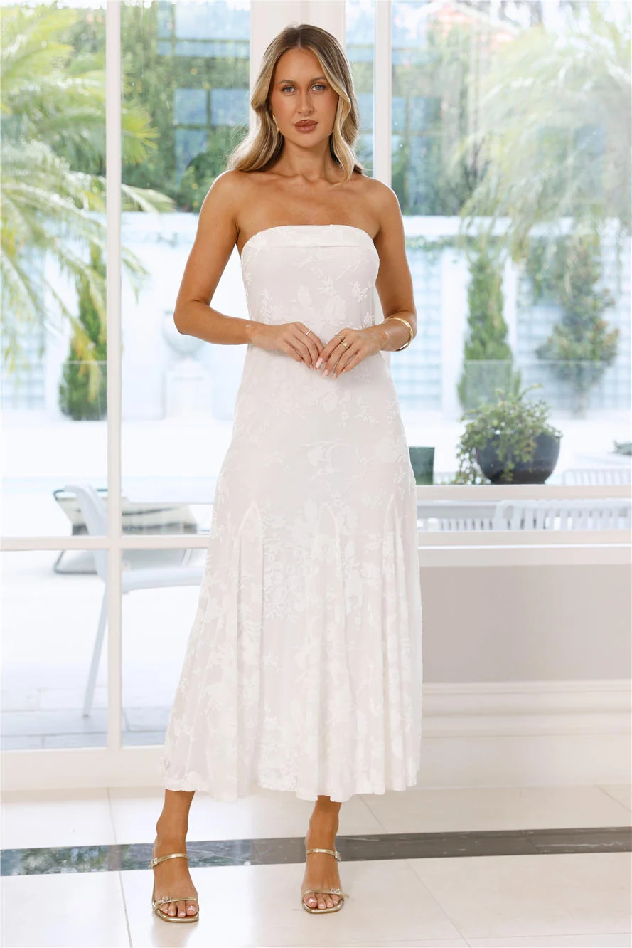 Style Empress Strapless Maxi Dress White
