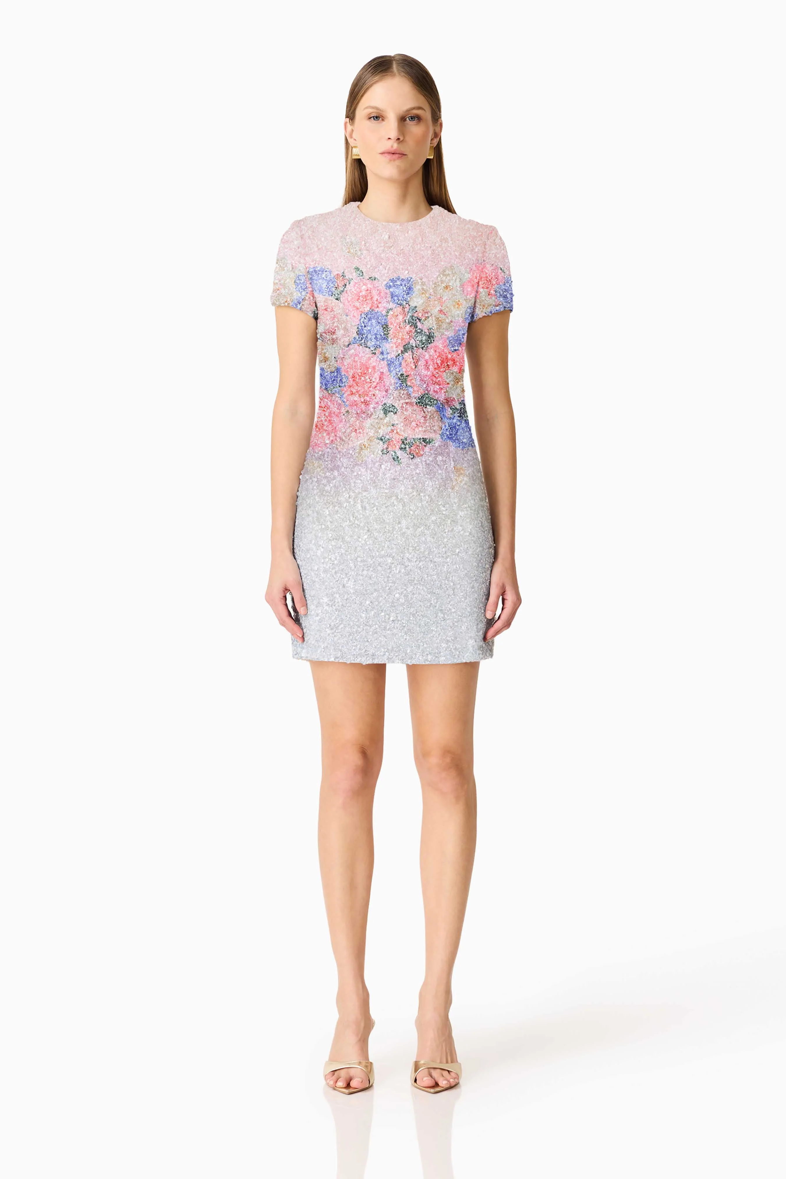 Lurea Short Sleeve Mini Dress in Pink Floral