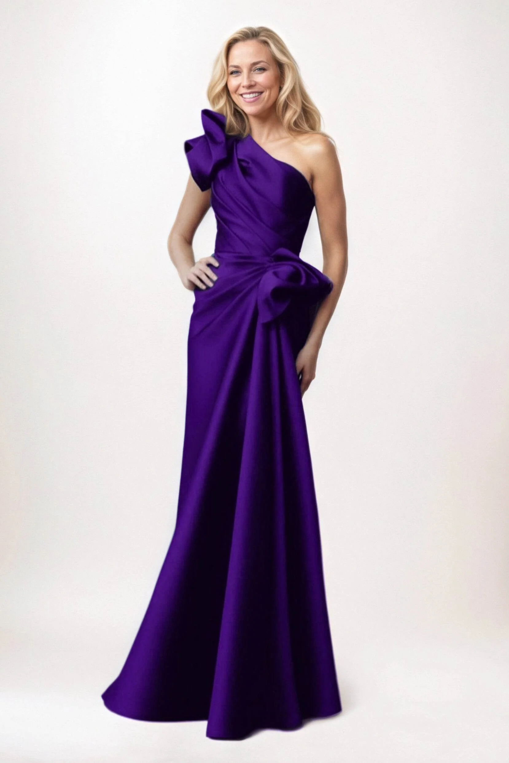 Sheath-Column Maxi Satin Mother of the Bride Dresses CM0383