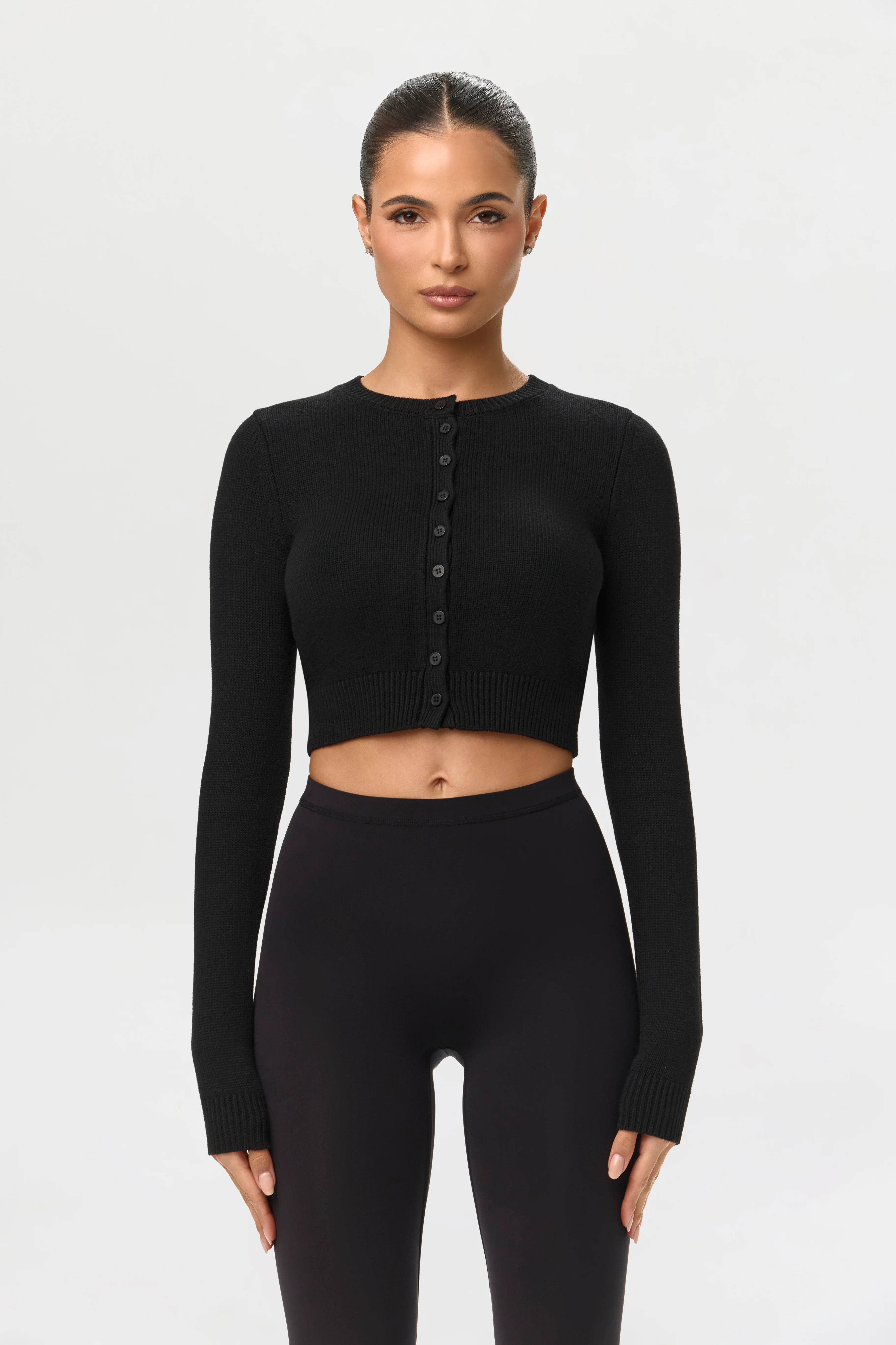 Knit Cropped Cardigan Top