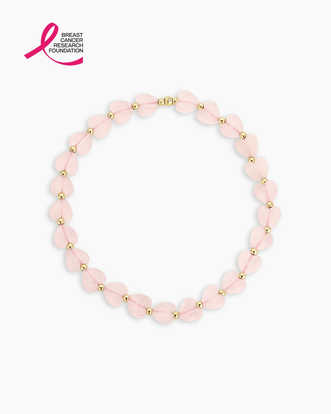 BCRF Rose Quartz Heart Bracelet
