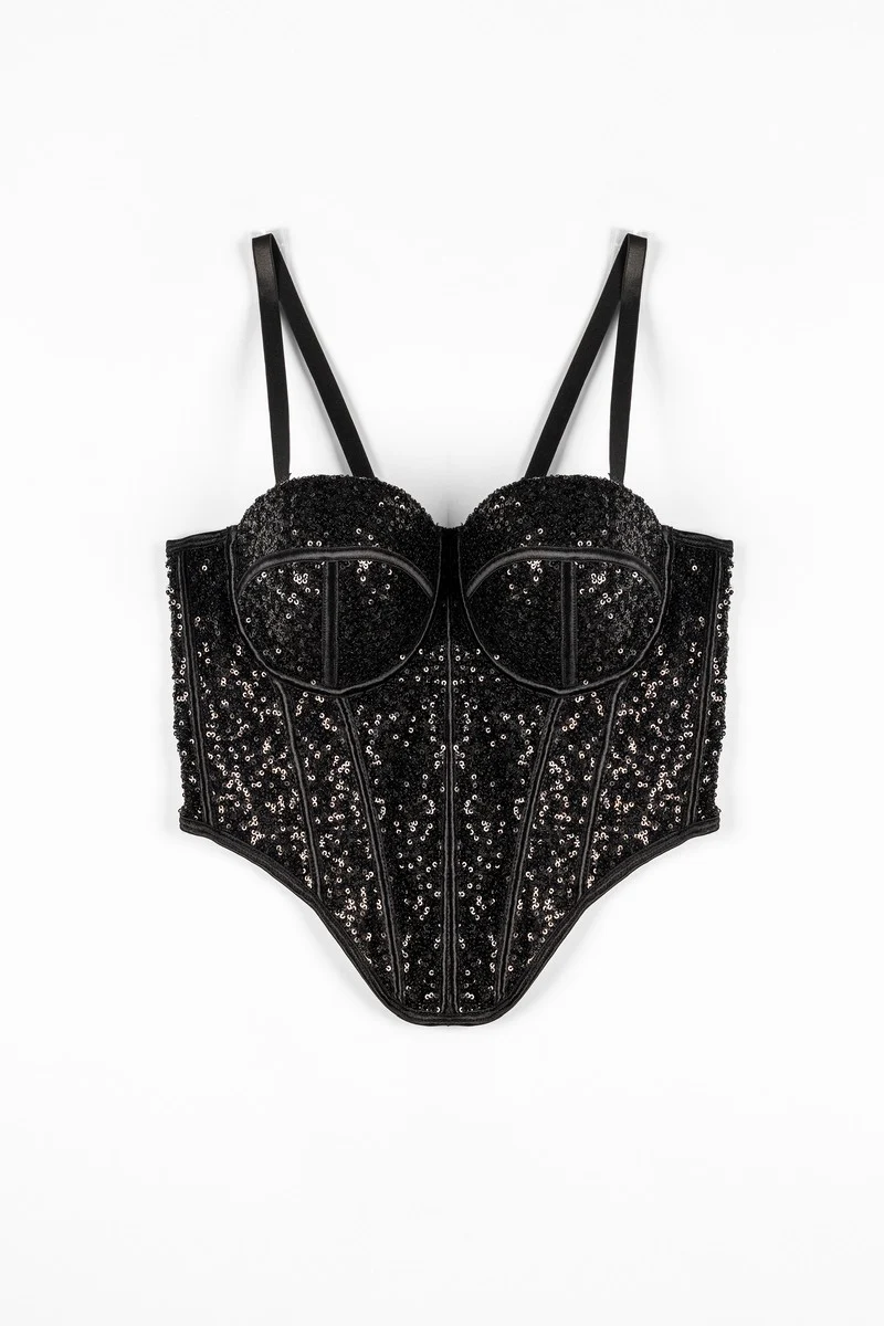Sequin Bustier Sleeveless Top