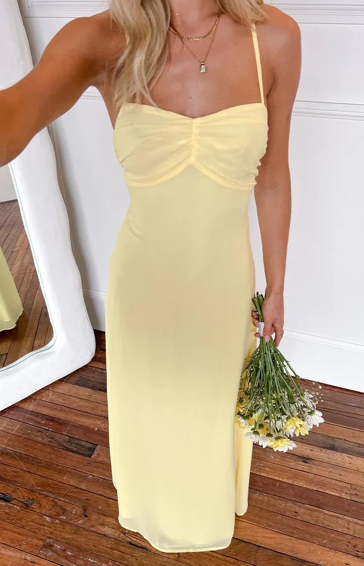 Arabelle Yellow Maxi Dress - luluinthesky