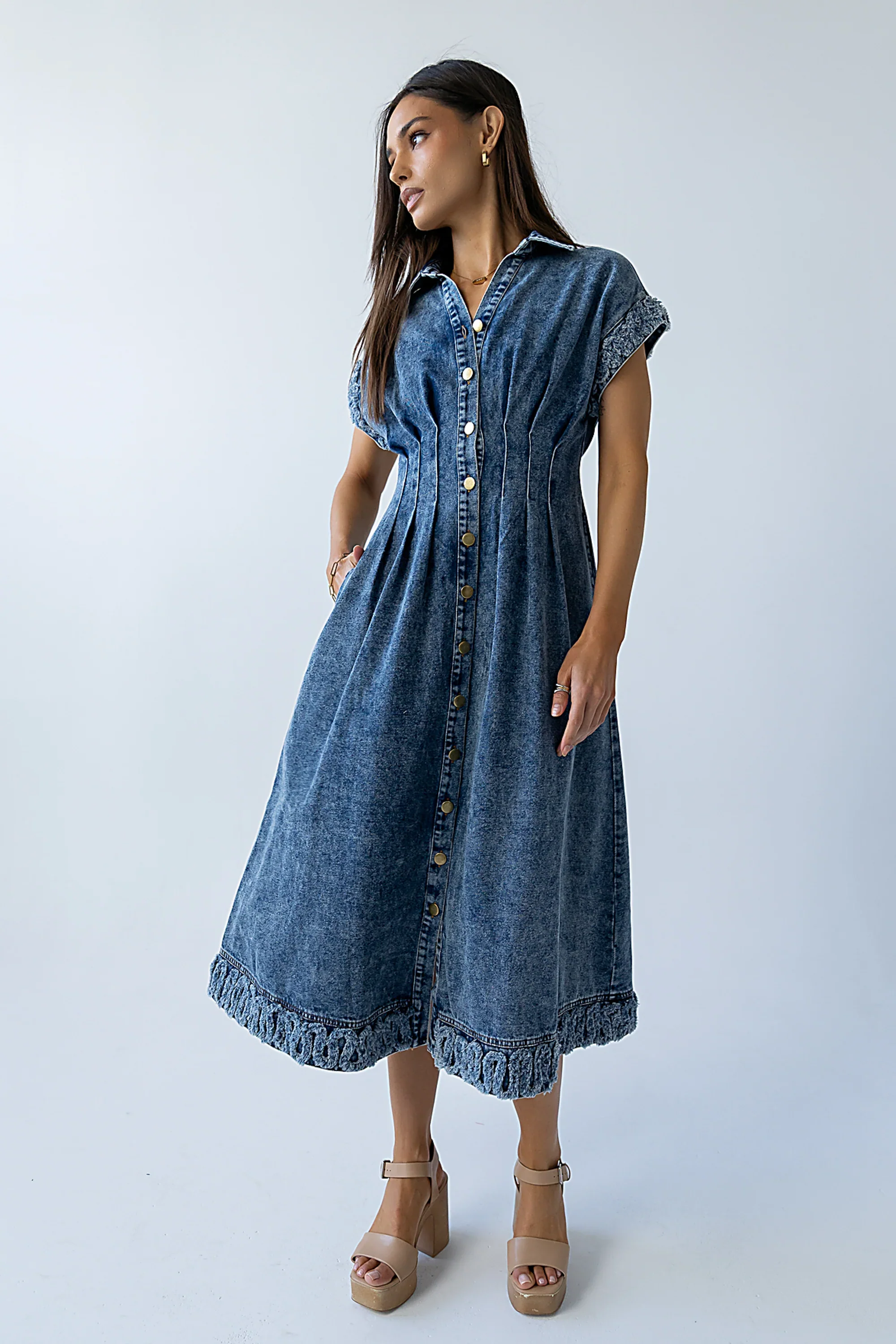Annie Denim Midi Dress
