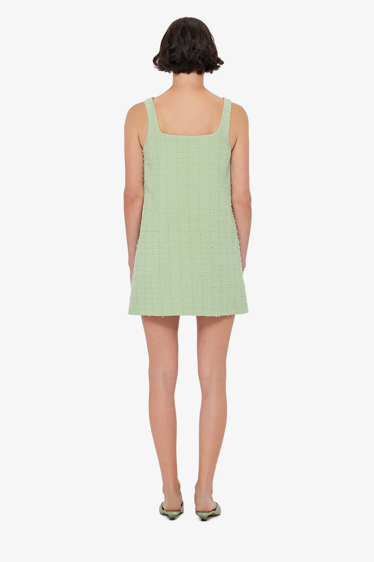 Kira Tweed Mini Dress - Caledon Green
