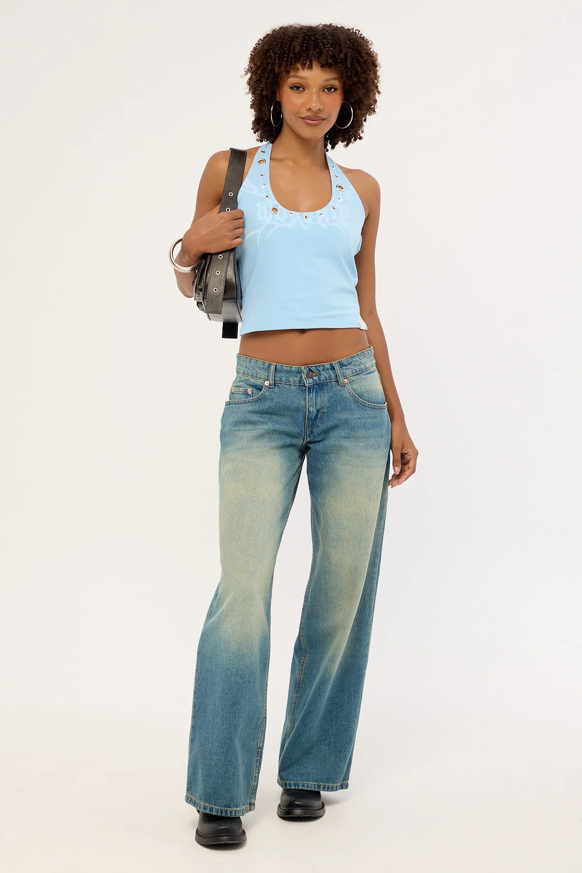 Worship Trudge Halter Top Willow Blue