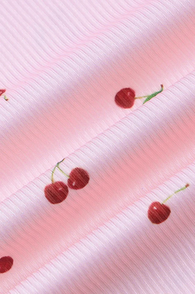 Cherry Print Spaghetti Strap Mermaid Dress