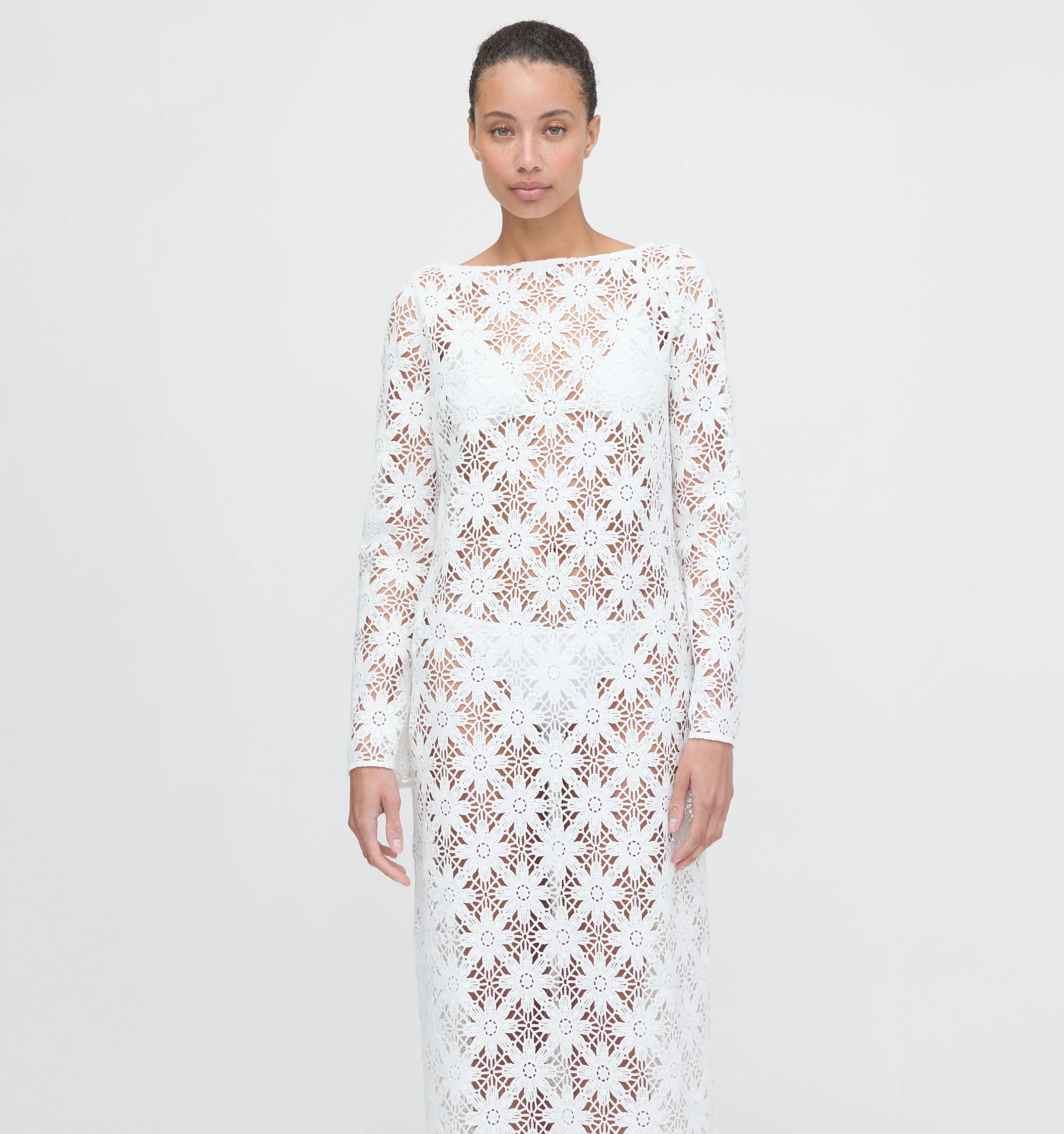 The Eliza Dress - White Daisy Crochet
