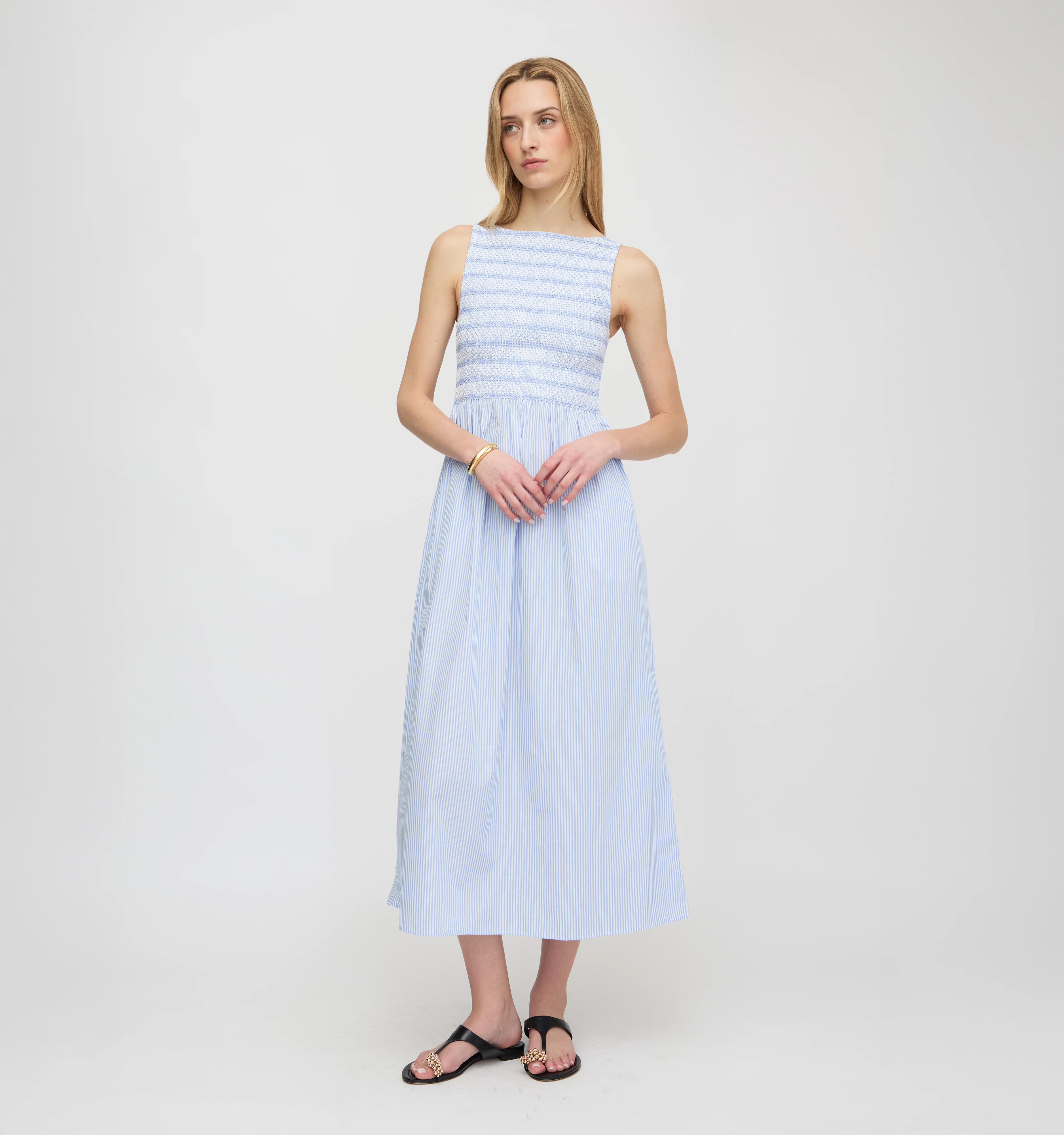 The Cosima Nap Dress - Blue/White Stripe