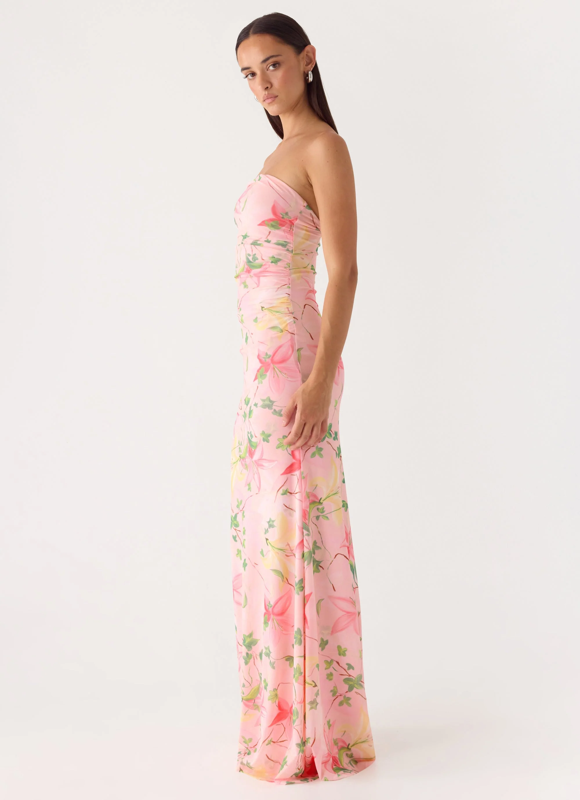 Iroha Strapless Maxi Dress - Blooming Spring - luluinthesky