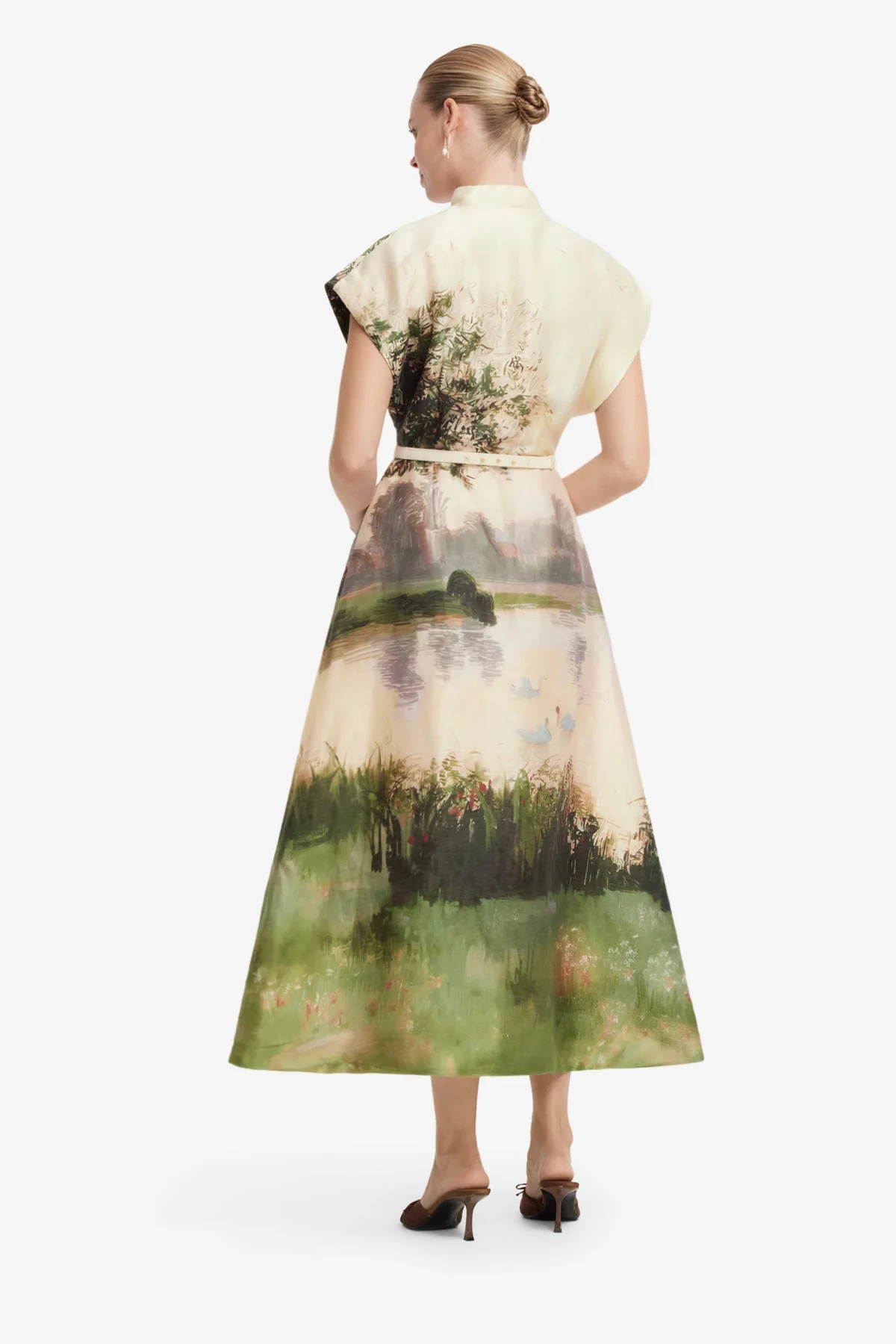 Aubrey Shirt Midi Dress - Serene Print
