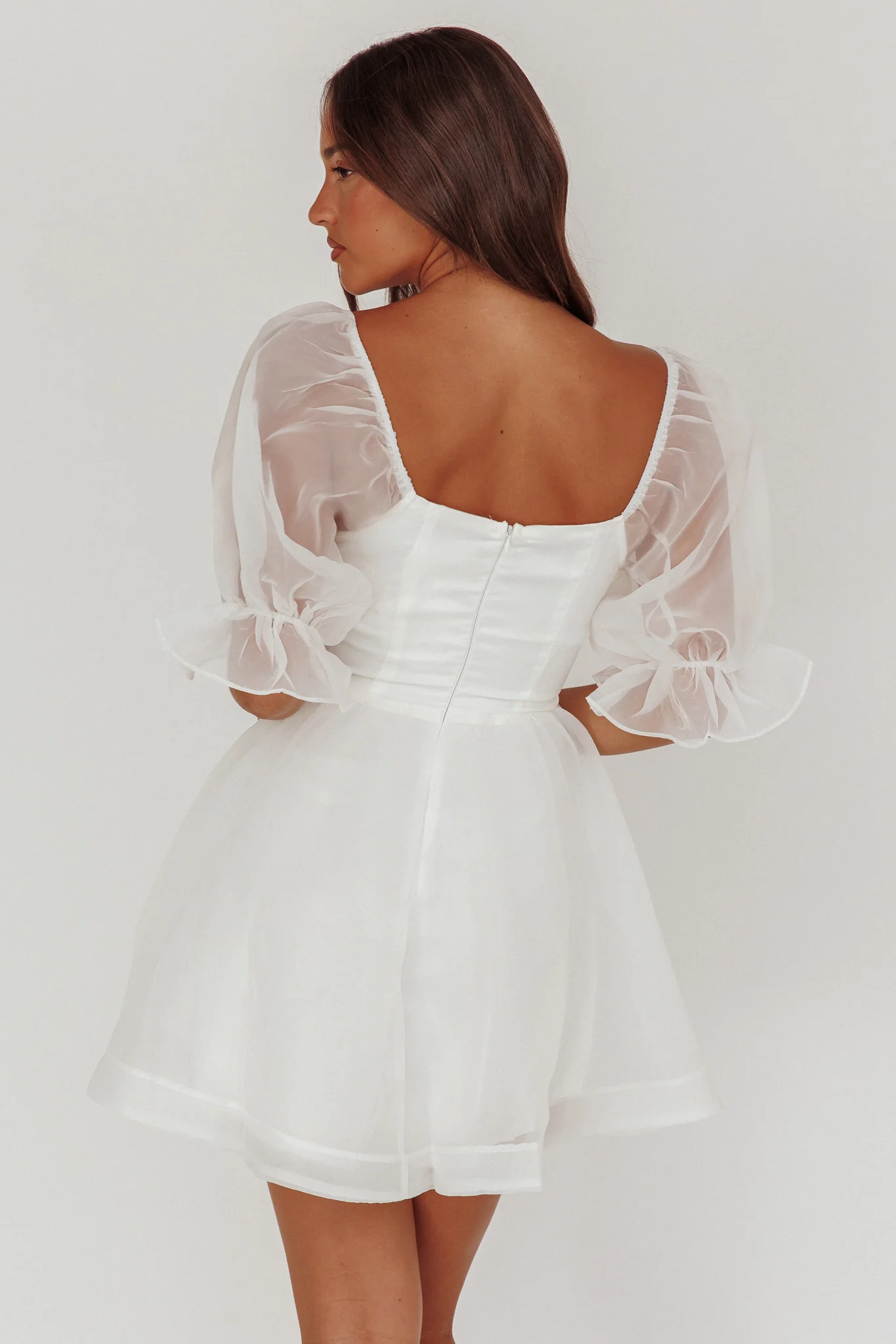 I've Got Sunshine Puff Sleeve Mini Dress White - luluinthesky