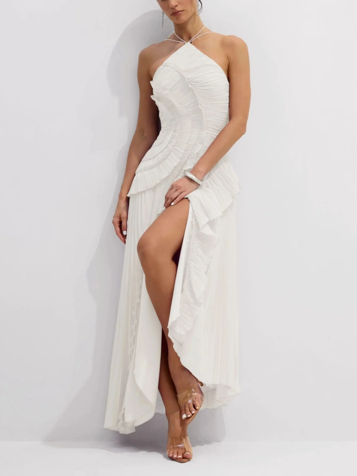 Pleated Radiance Maxi Dress
