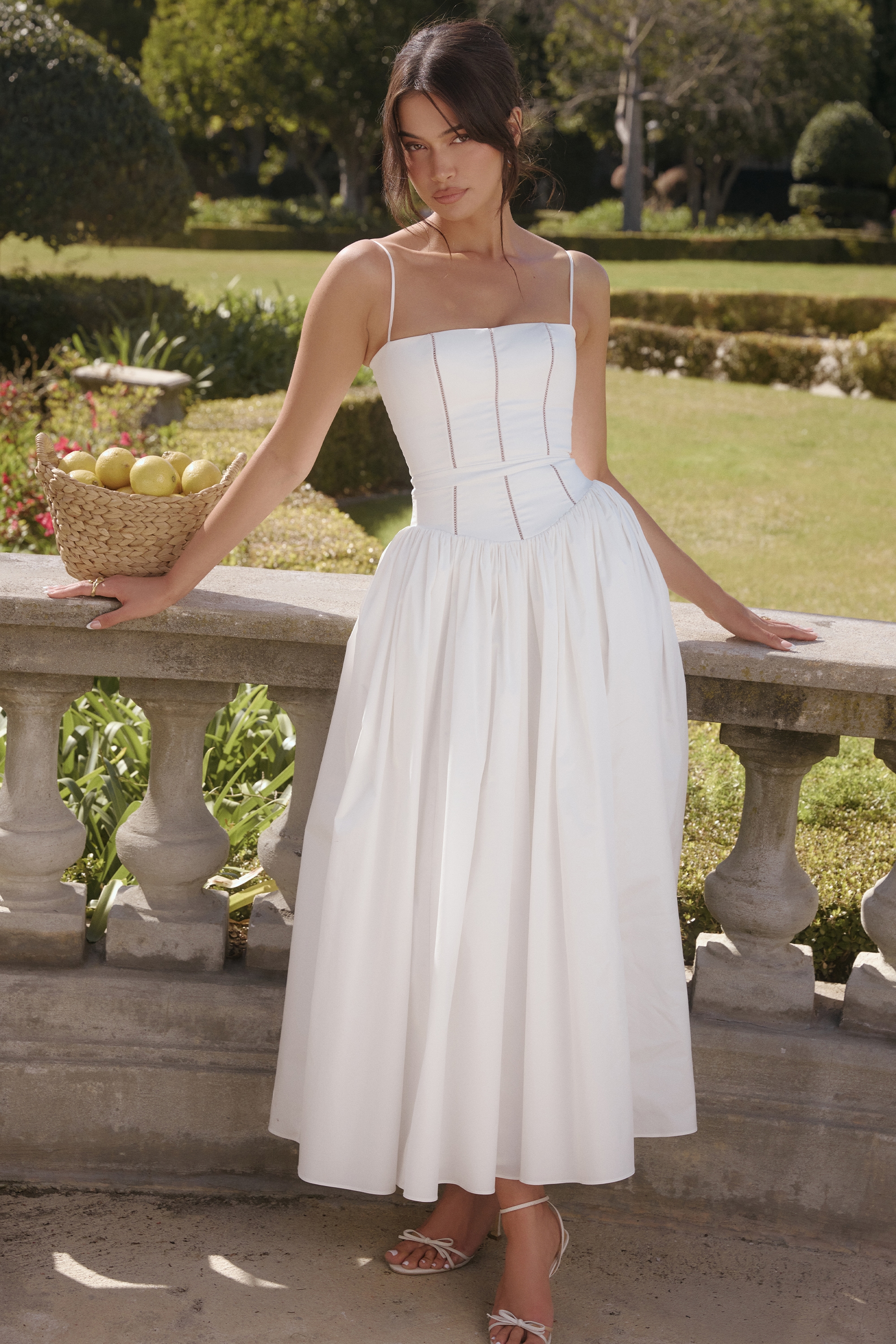 white cotton maxi sundress