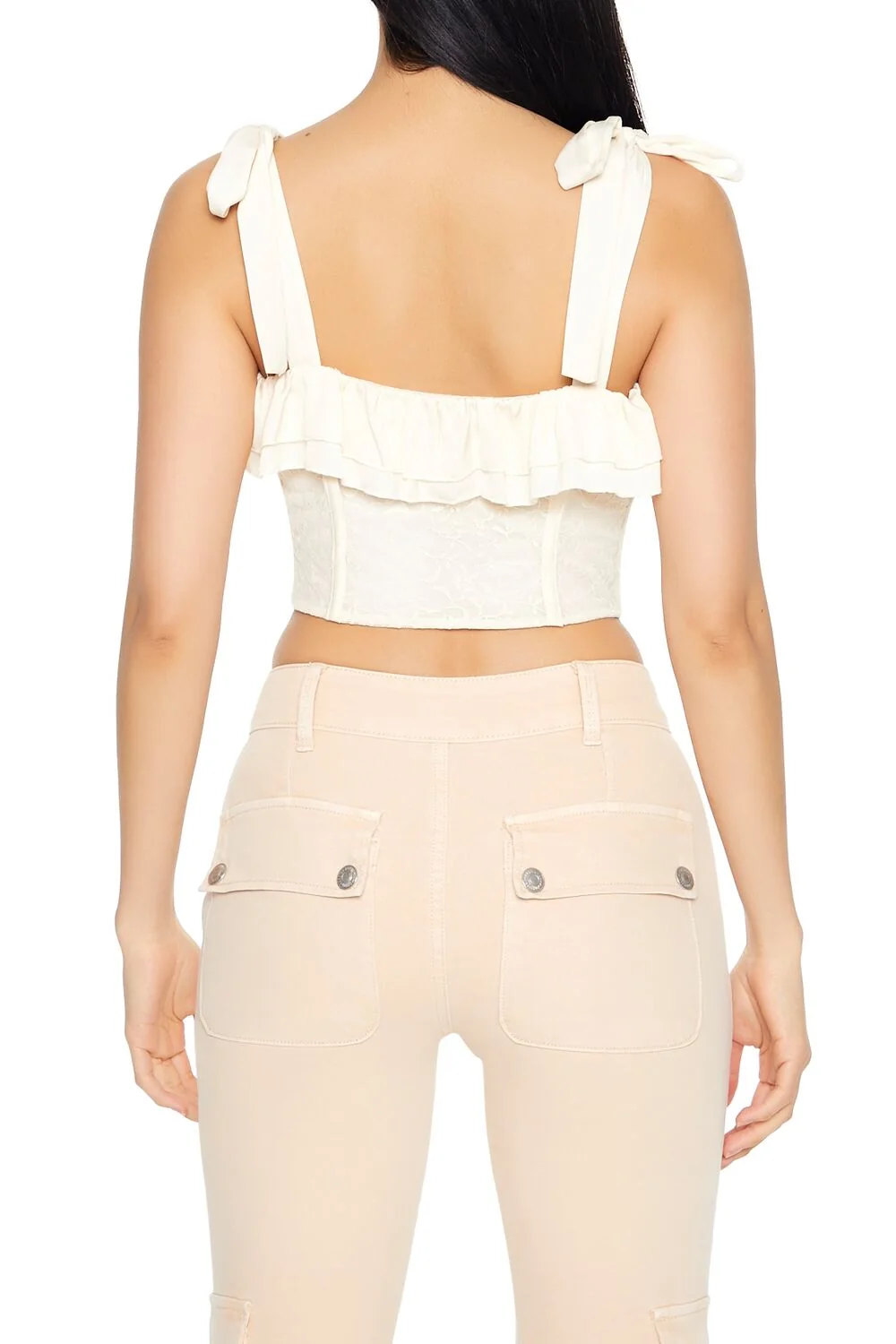 Lace Tie-Strap Corset Top