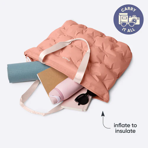 Owala The Cloud Inflatable insulation. Packs flat. 16L capacity Rosewood