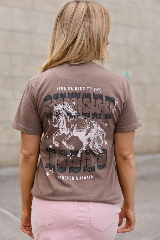 Sunset Rodeo Brown Graphic Tee