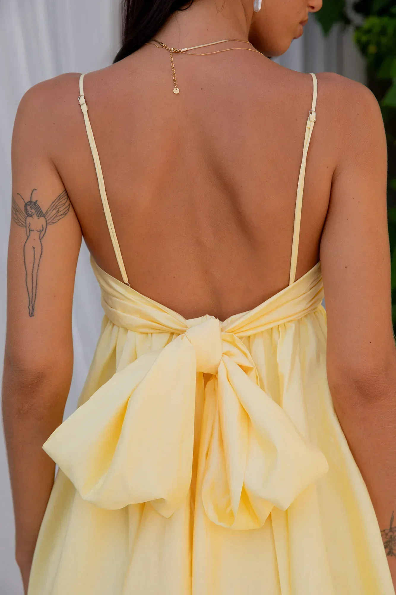 Midnight Charm Mini Dress Yellow - luluinthesky