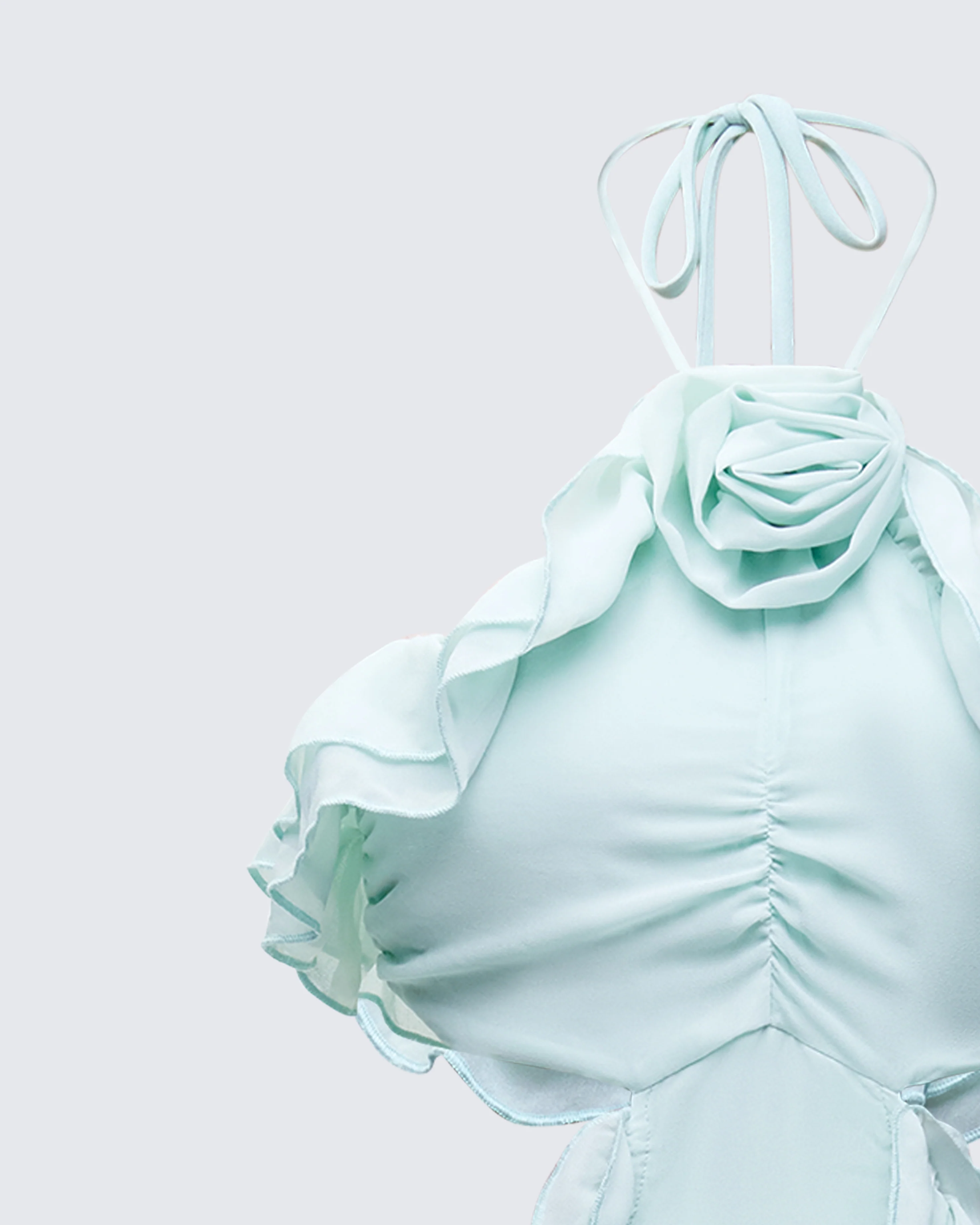 Ocean Blue Tiered Ruffle Maxi Dress