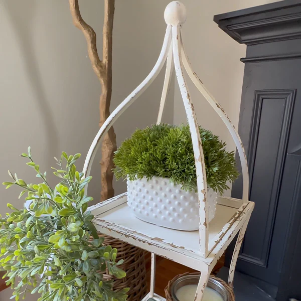 43 Inch Distressed 3 Tiered Shelving Unit