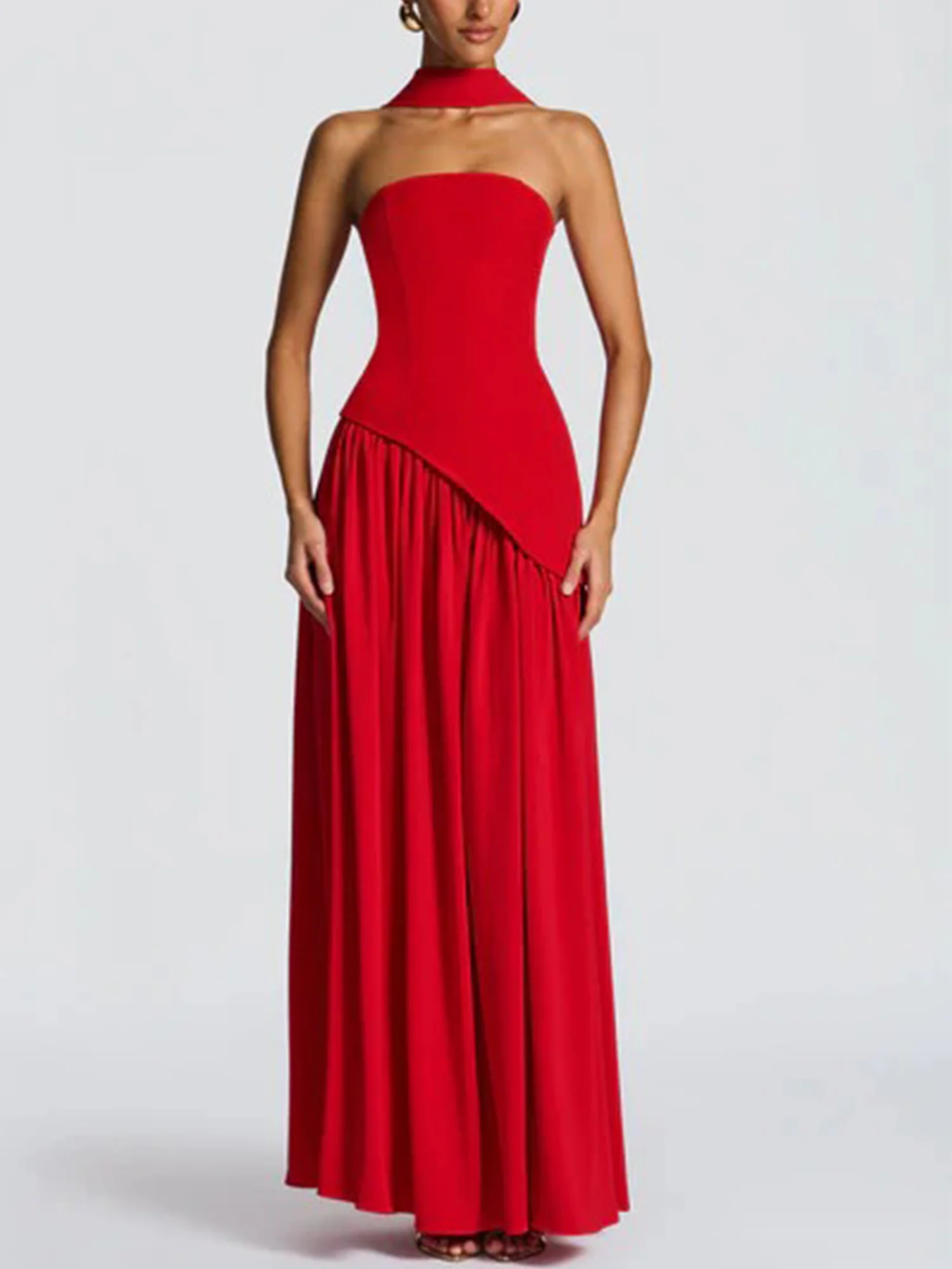 Slit Veil Maxi Dress