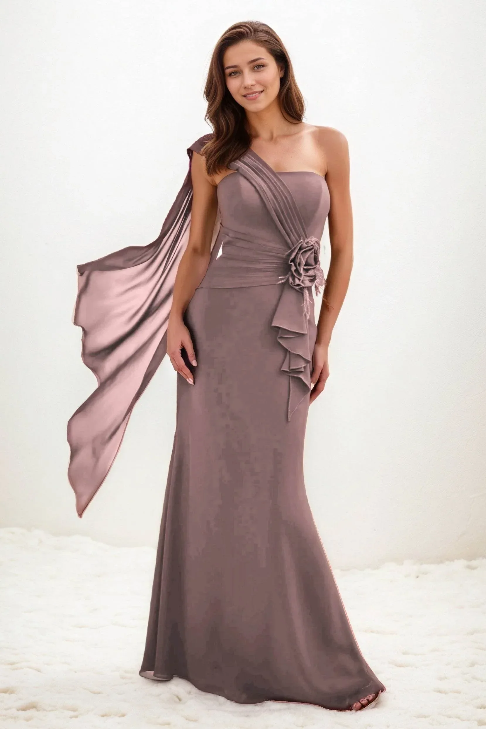 Trumpet-Mermaid Maxi Chiffon Wedding Guest Dress CG0289