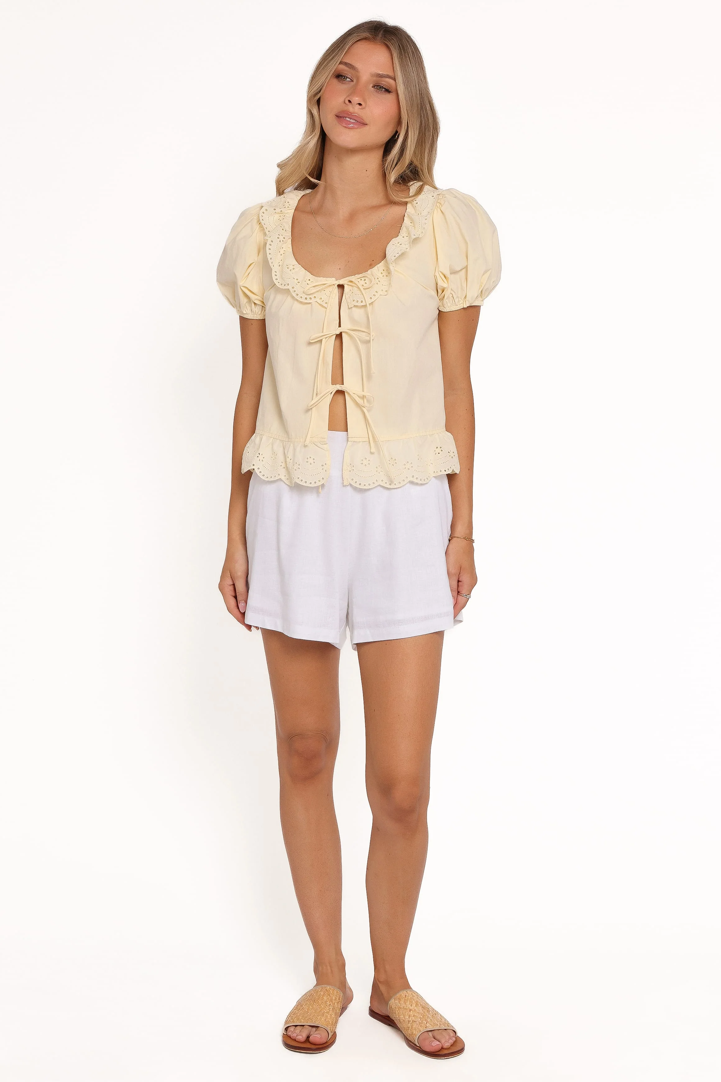 Aspen Tie Front Top - Mango