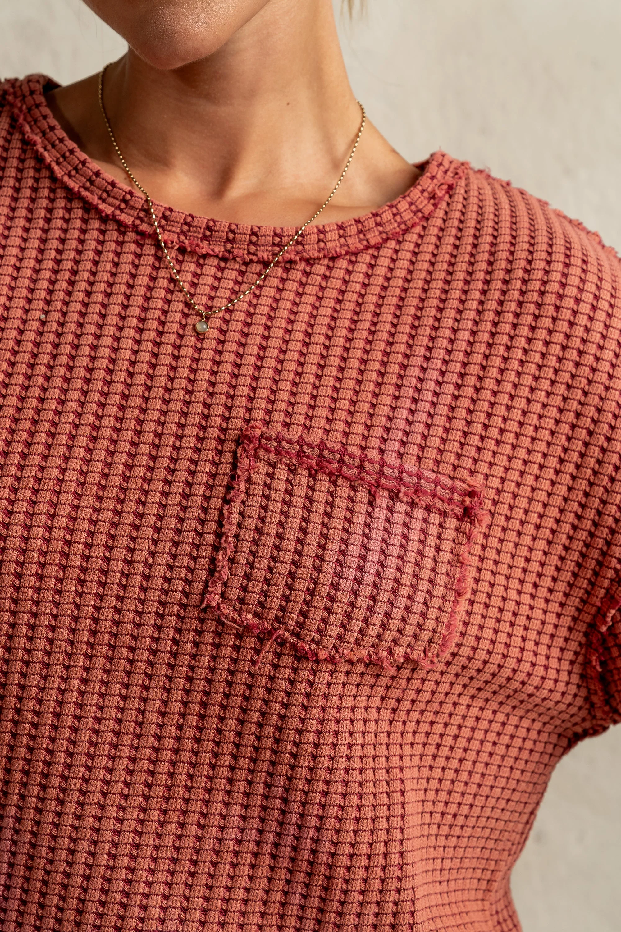Amaya Knit Tee in Brick