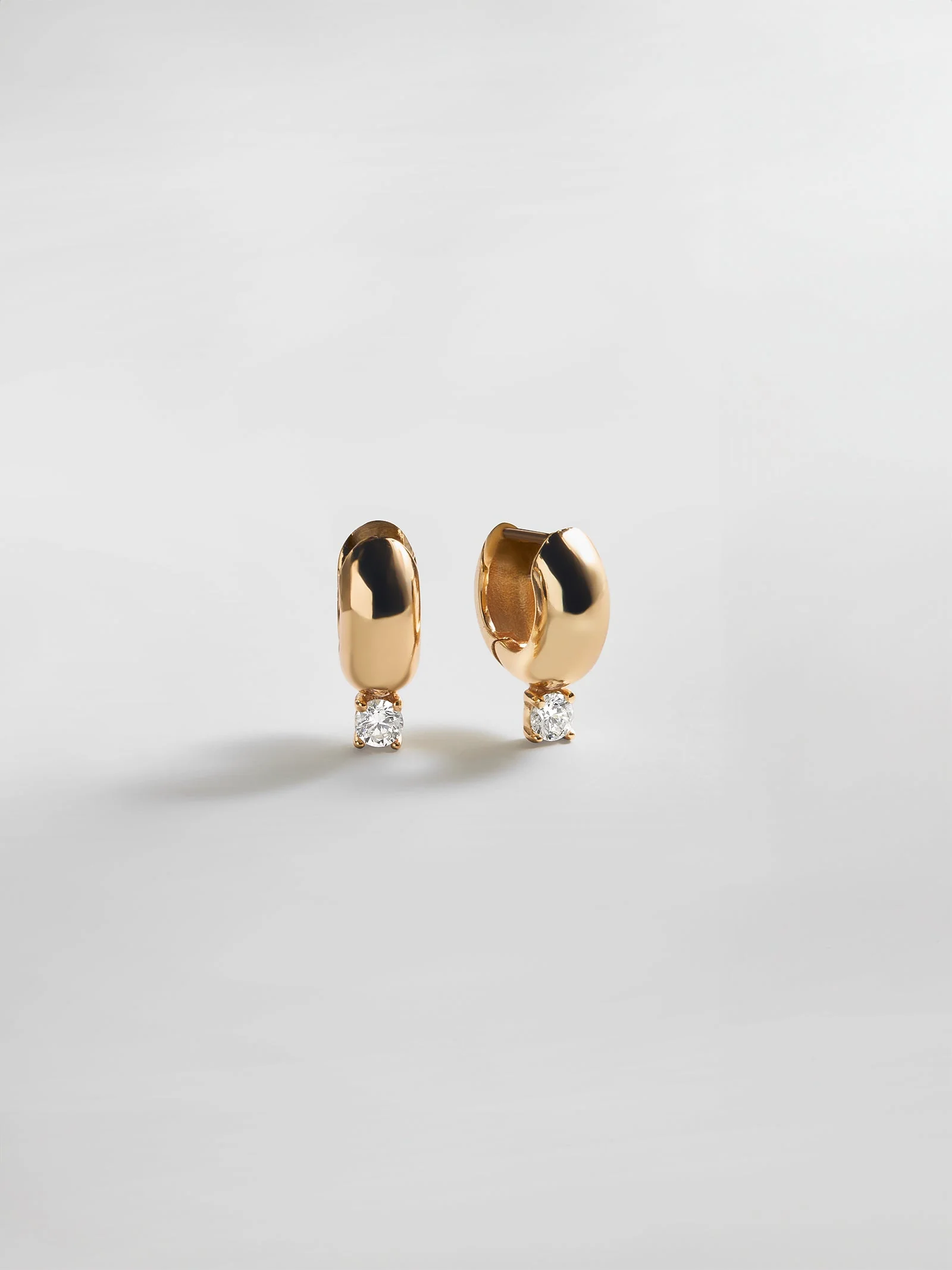 Kourtney Huggie Earrings - Kourtney Gold Plated Brass Earrings