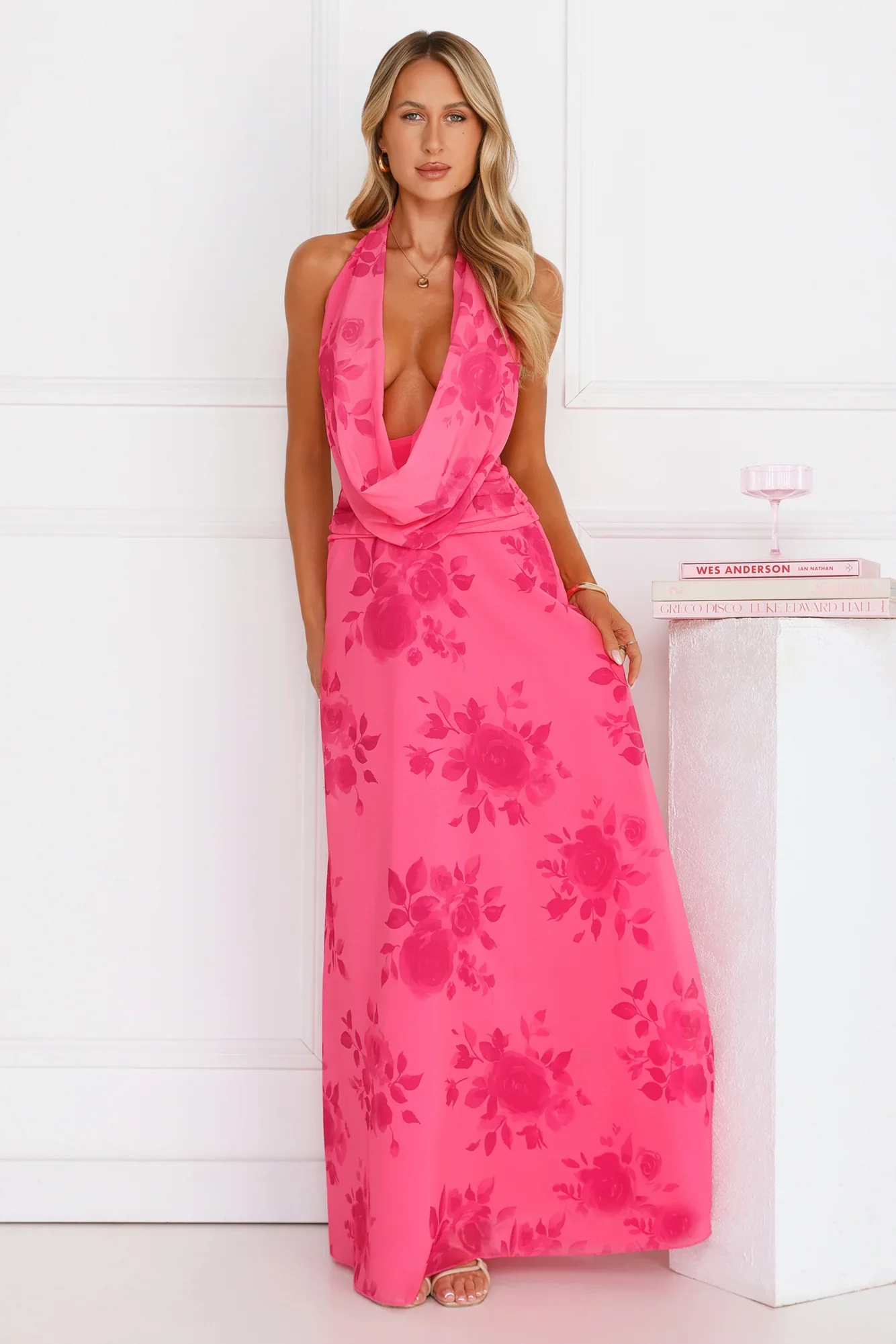 Summer Edition Halter Maxi Dress Pink
