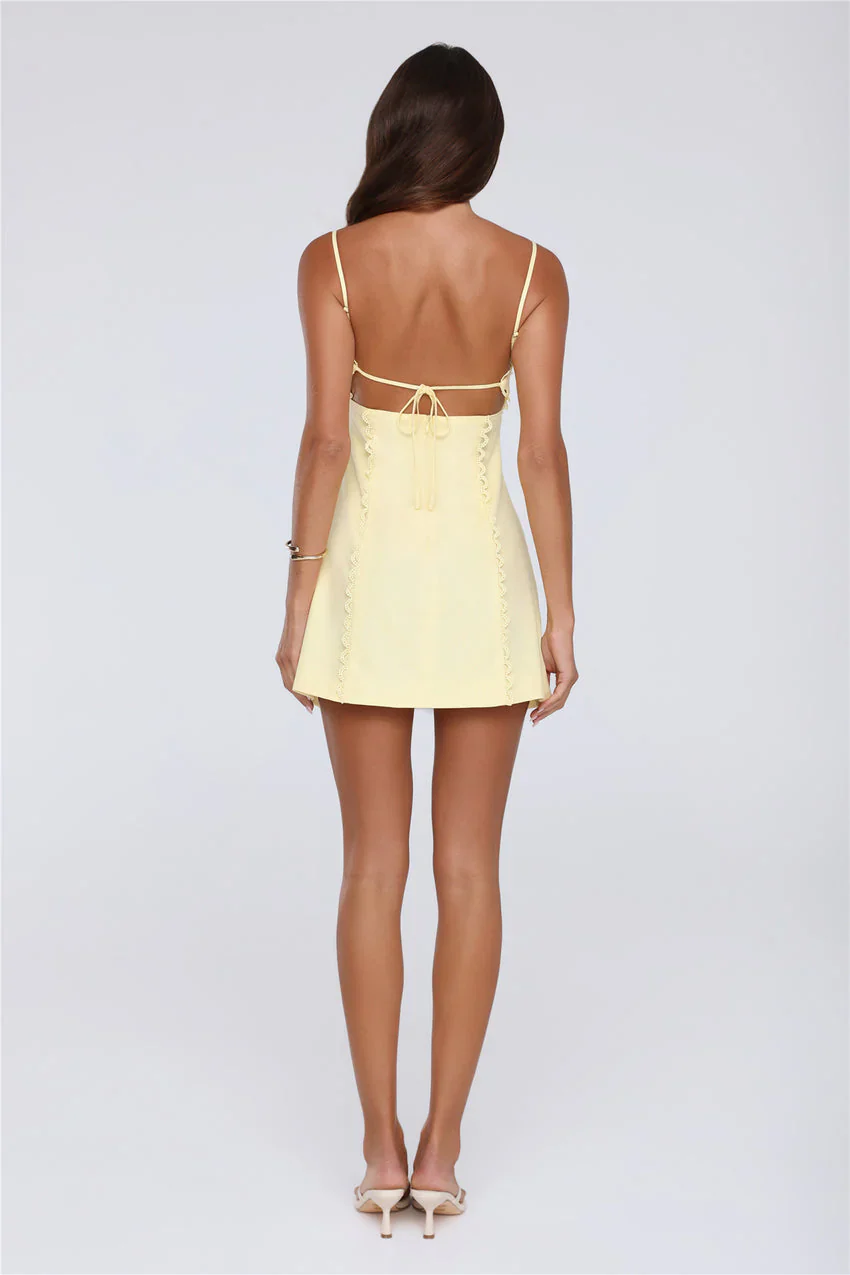 Summer Lane Mini Dress Yellow - luluinthesky