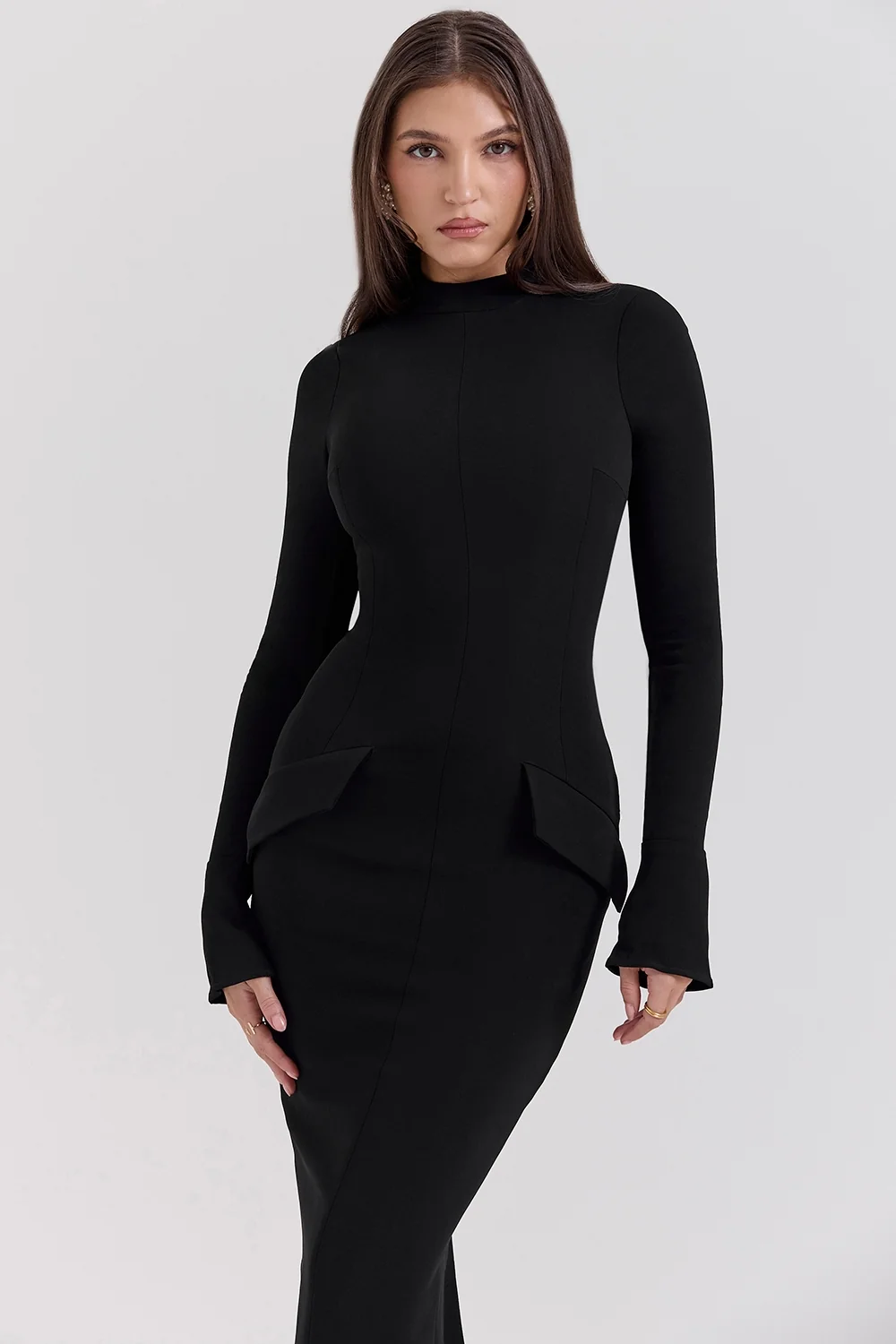 Black Turtleneck Maxi Dress